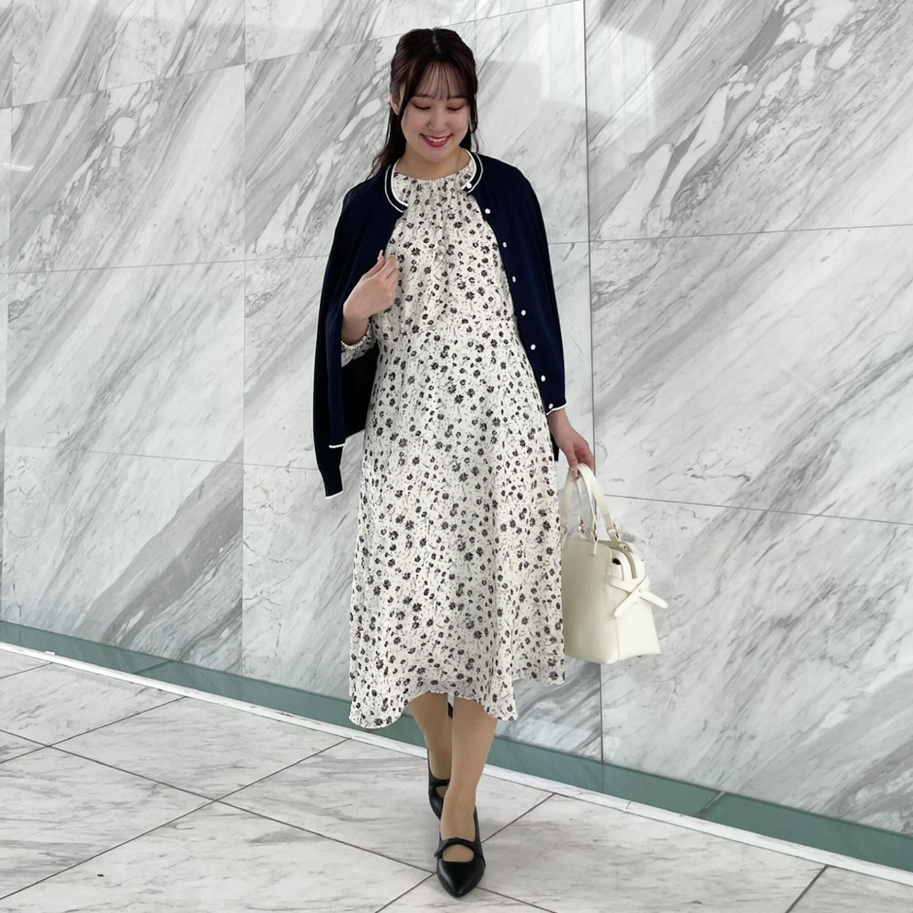 Reflect「【マシンウォッシュ可】フラワープリントワンピース」|ワンピース|