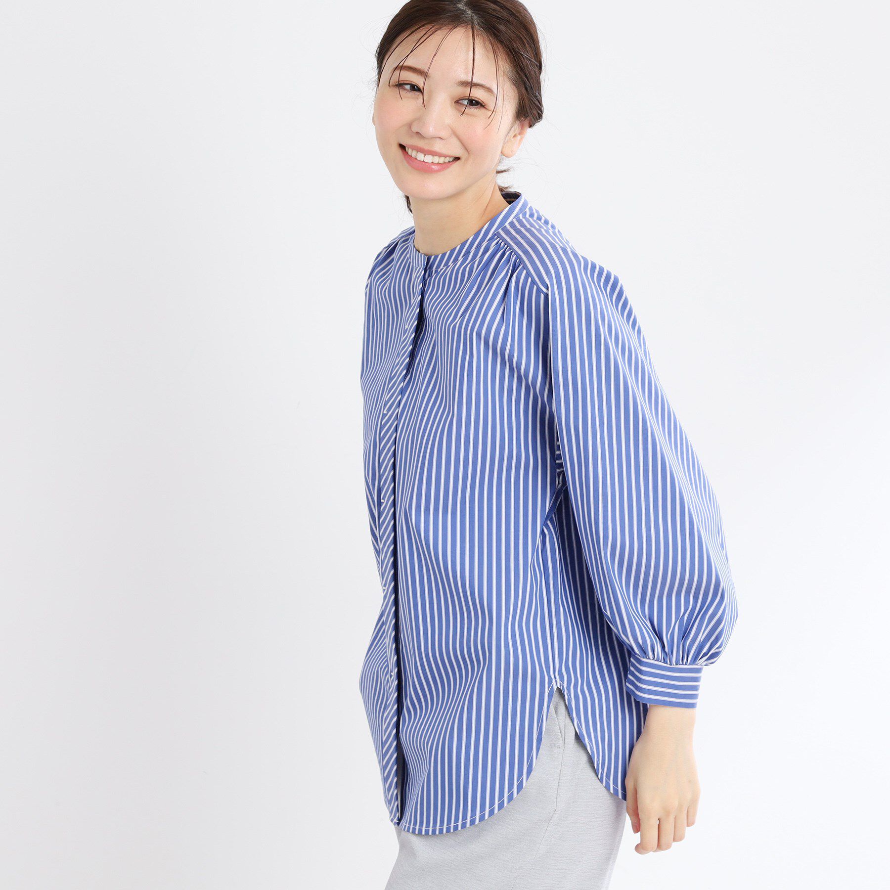 Reflect「【夏SALE／E‐QUALITY／手洗い可】ストライプシャツ」|シャツ・ブラウス|