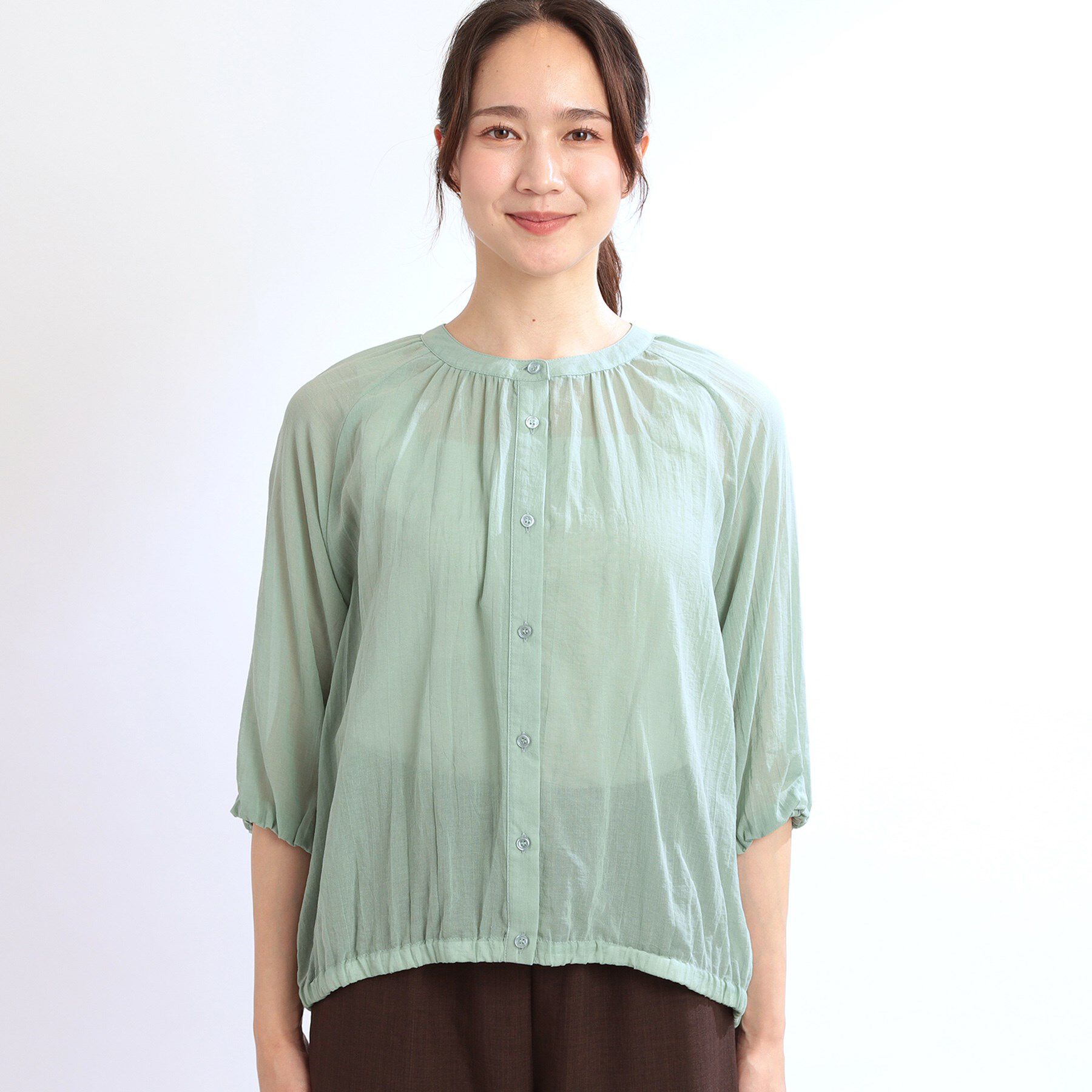 Reflect「【夏SALE／E‐QUALITY／手洗い可／羽織にも◎】シアーブラウス」|シャツ・ブラウス|