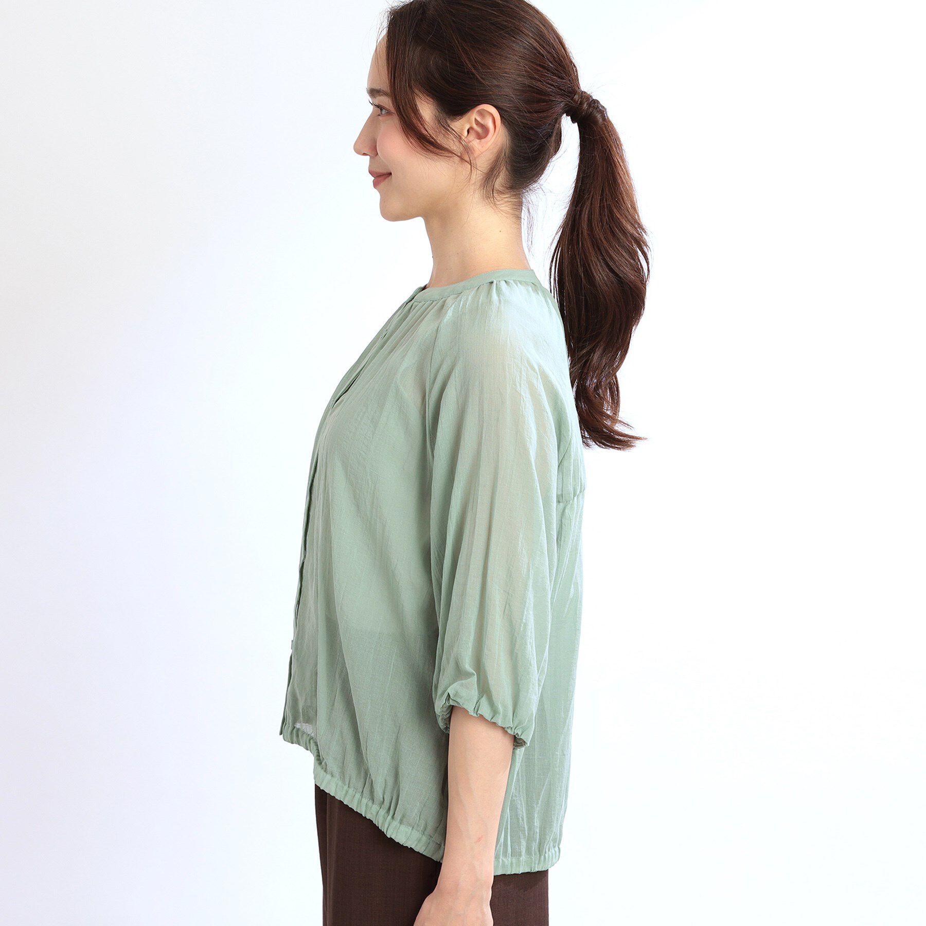 Reflect「【夏SALE／E‐QUALITY／手洗い可／羽織にも◎】シアーブラウス」|シャツ・ブラウス|