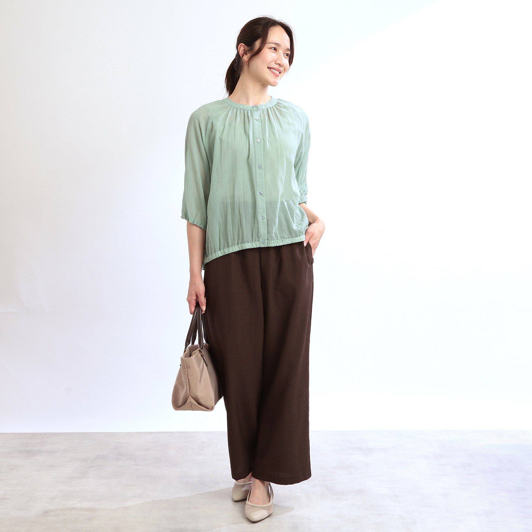 Reflect「【夏SALE／E‐QUALITY／手洗い可／羽織にも◎】シアーブラウス」|シャツ・ブラウス|