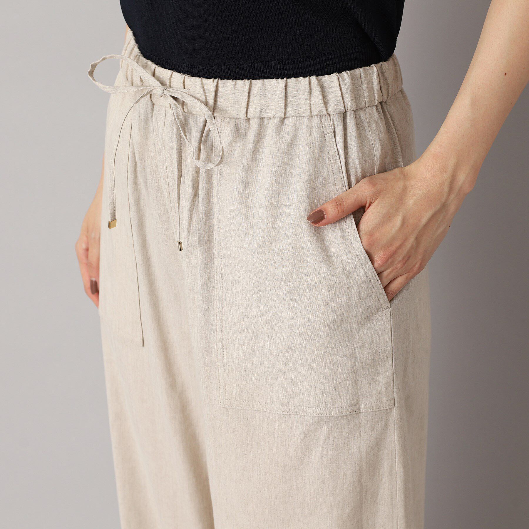 DRESSTERIOR「【接触冷感/洗える/ウエストゴム】ウォッシャブルリネンイージーワイドパンツ」|その他|