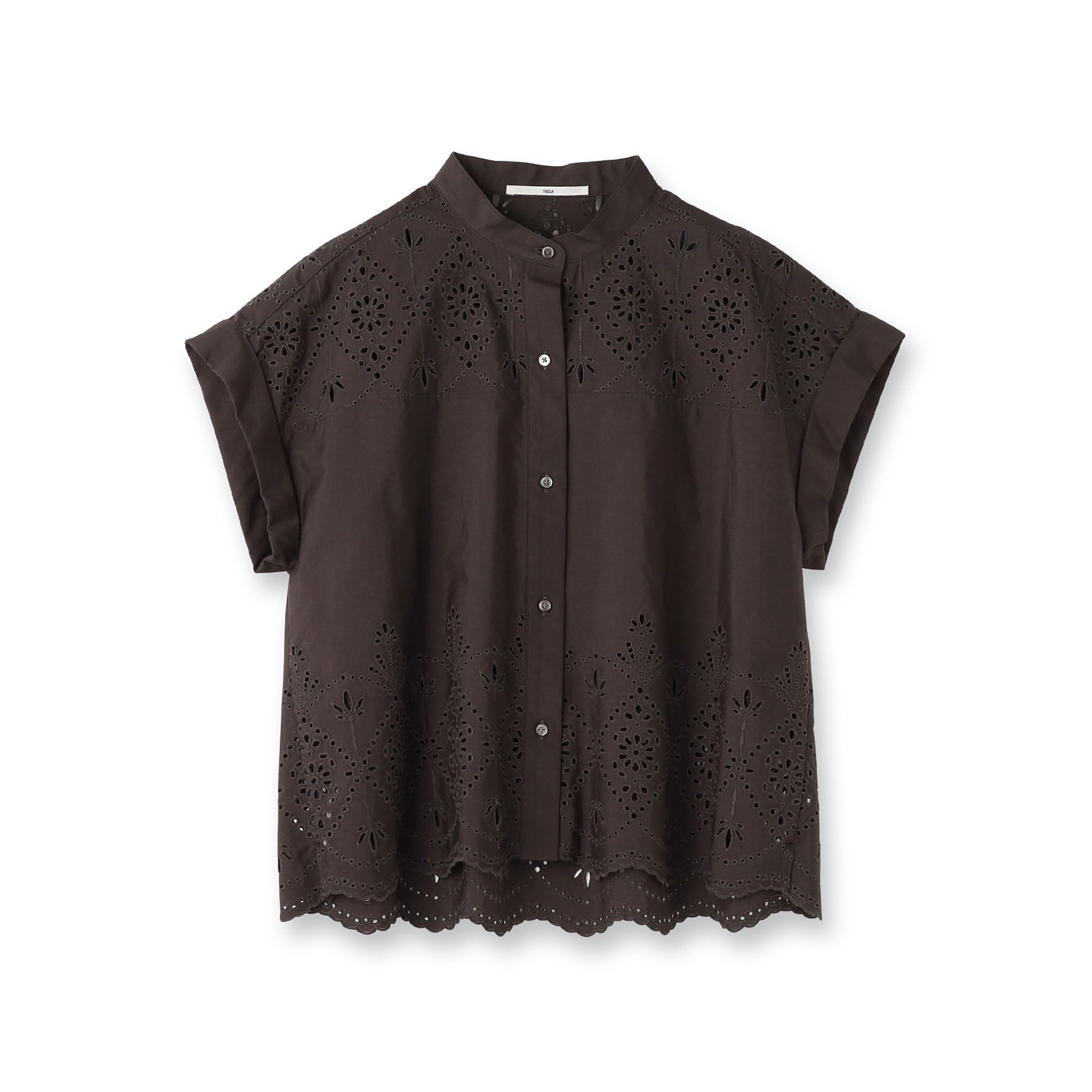 DRESSTERIOR「TICCA（ティッカ）レースフレンチシャツ」|シャツ・ブラウス|グレー(015)