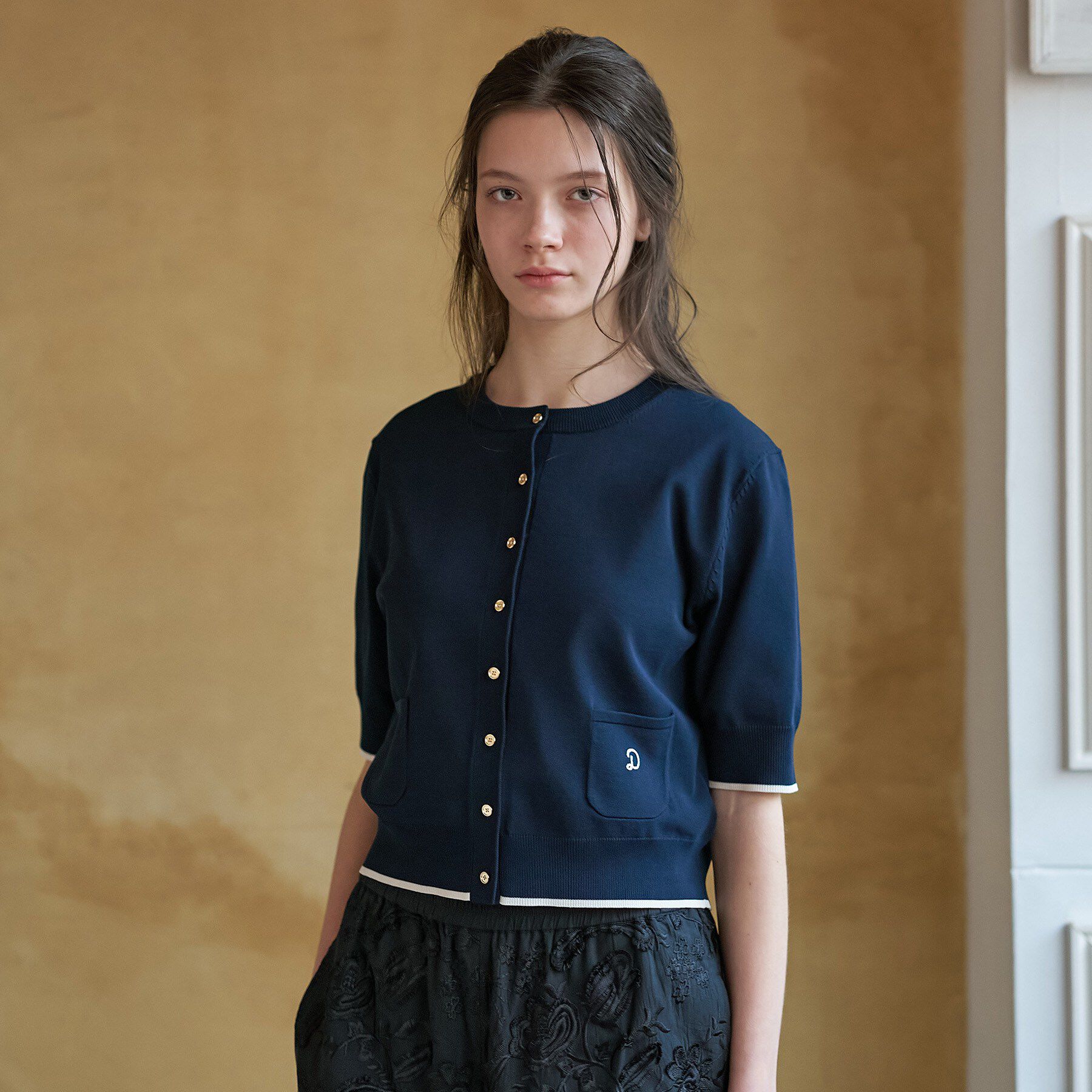 DRESSTERIOR「クールタッチ ニットカーディガン」|カーディガン|ネイビー(594)