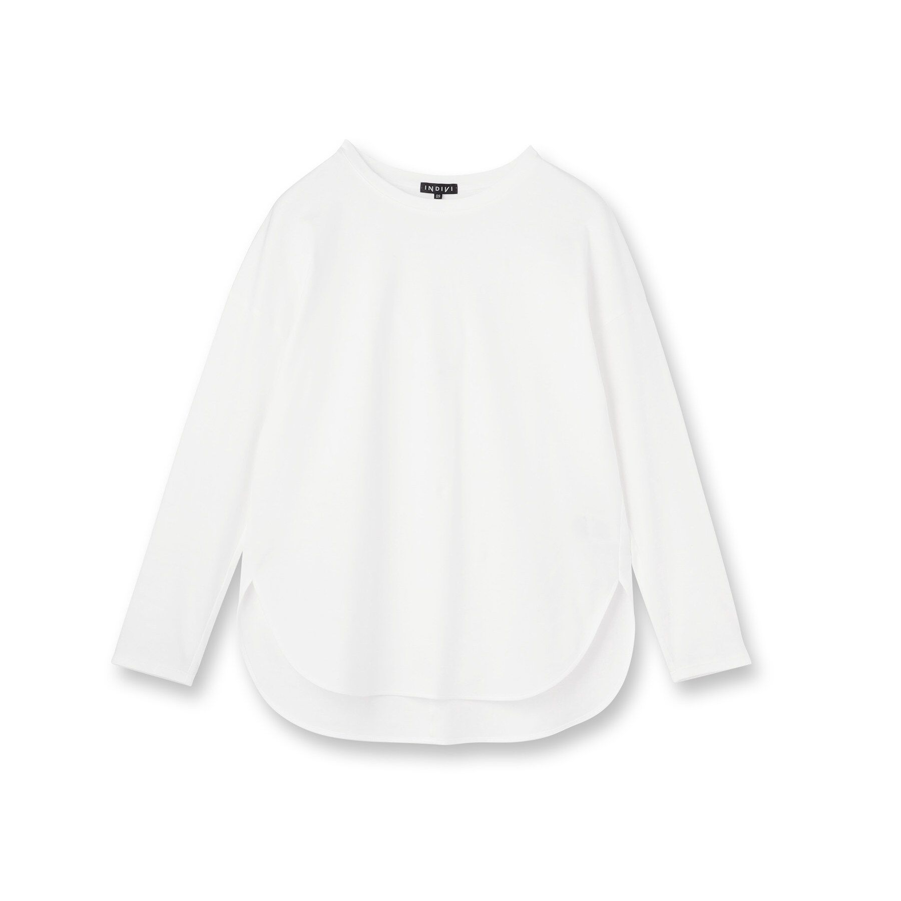 INDIVI「【洗える】きれいめラウンドテールロンT」|Tシャツ・カットソー|