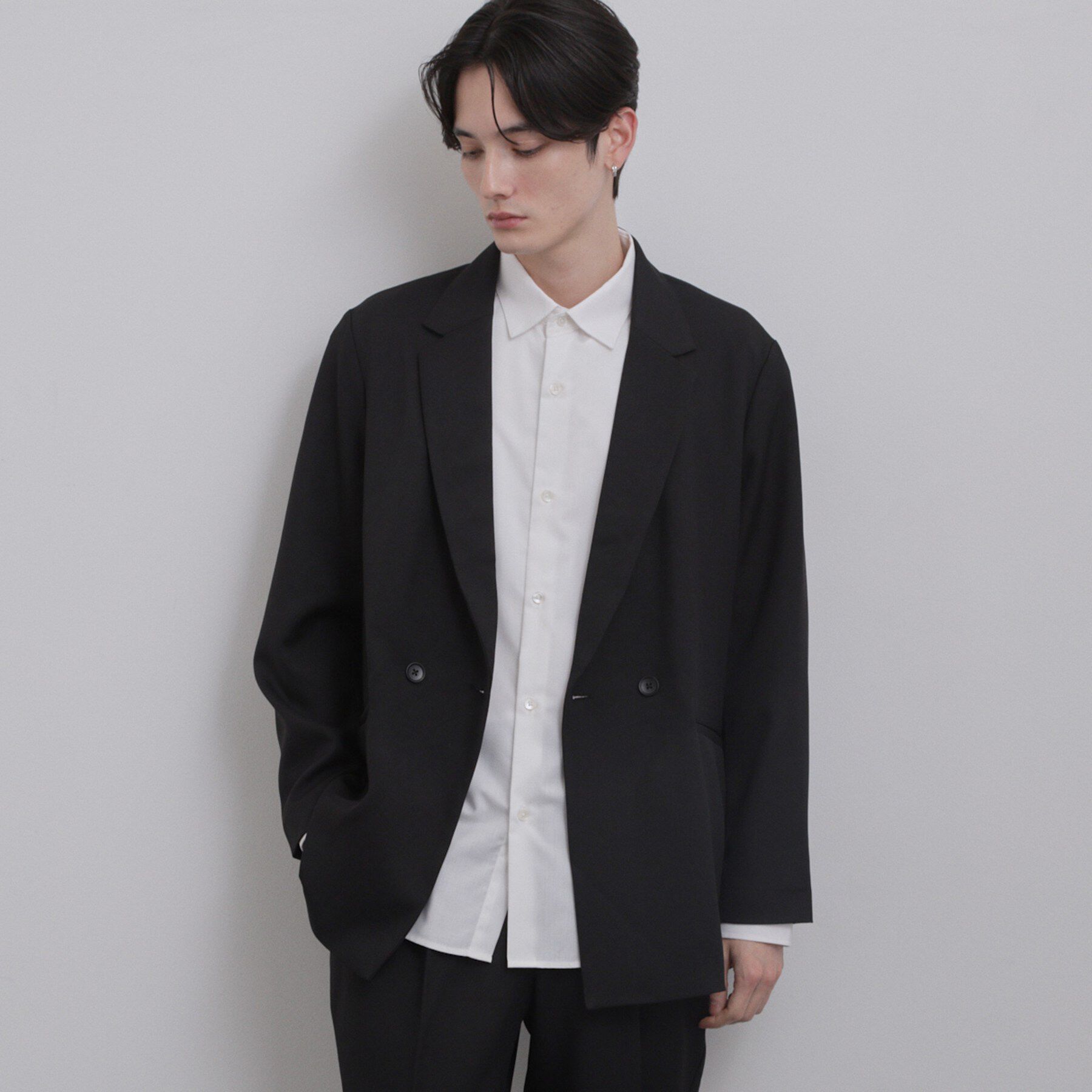 tk.TAKEO KIKUCHI「【上下2点セット ジャケット＆パンツ】ダブルセットアップ」|スーツ|ブラック(019)