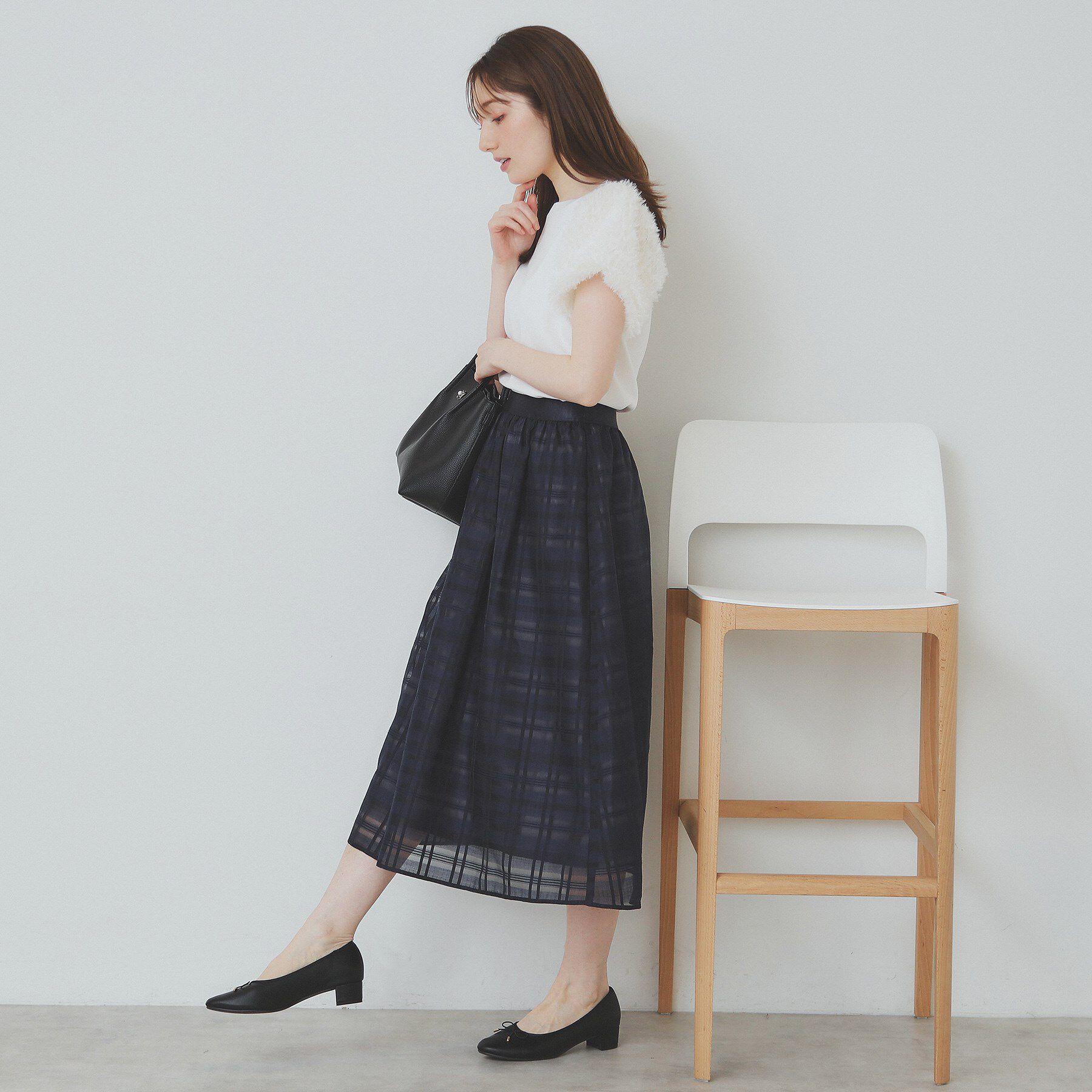 index「シアーチェックタックフレアスカート【洗濯機洗い可/イージーアイロン】」|スカート|
