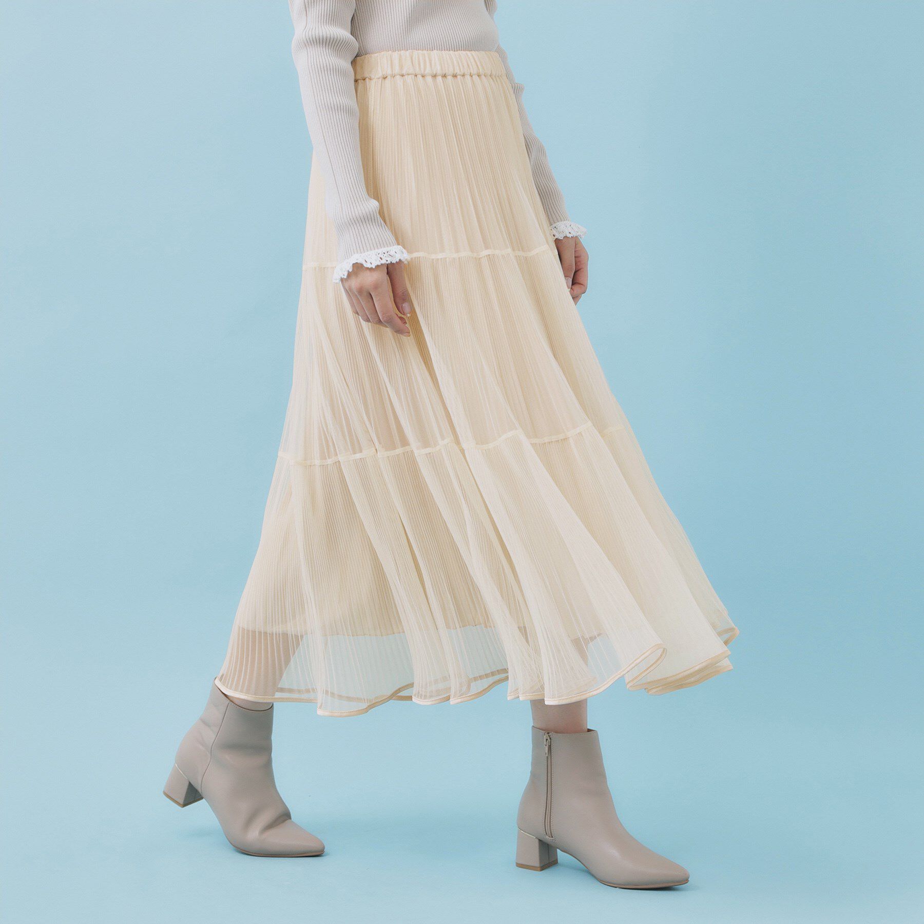 index「リバーシブルチュールティアードフレアスカート【洗濯機OK】」|スカート|