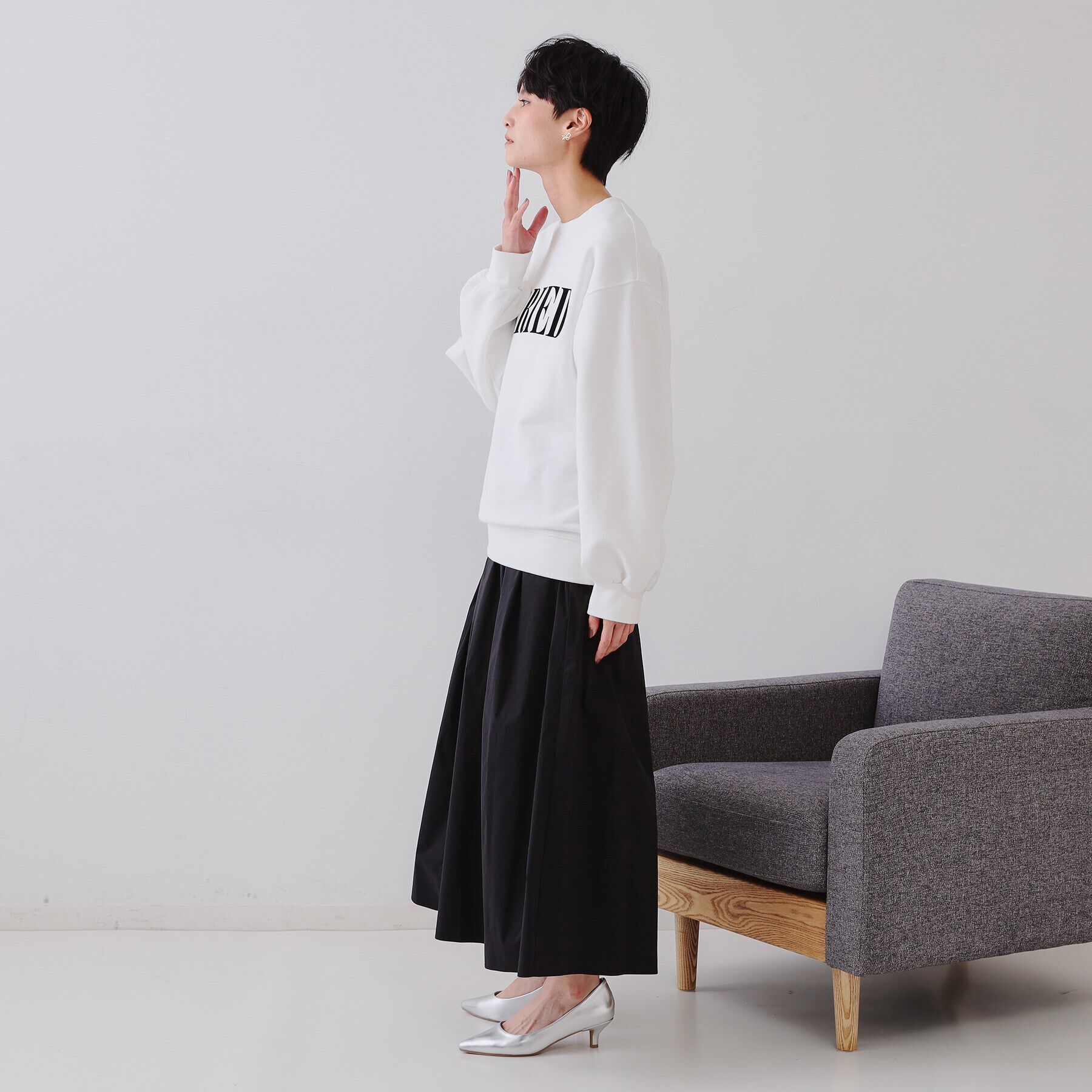 OPAQUE.CLIP「イージータックギャザースカート【洗濯機洗い可】」|スカート|