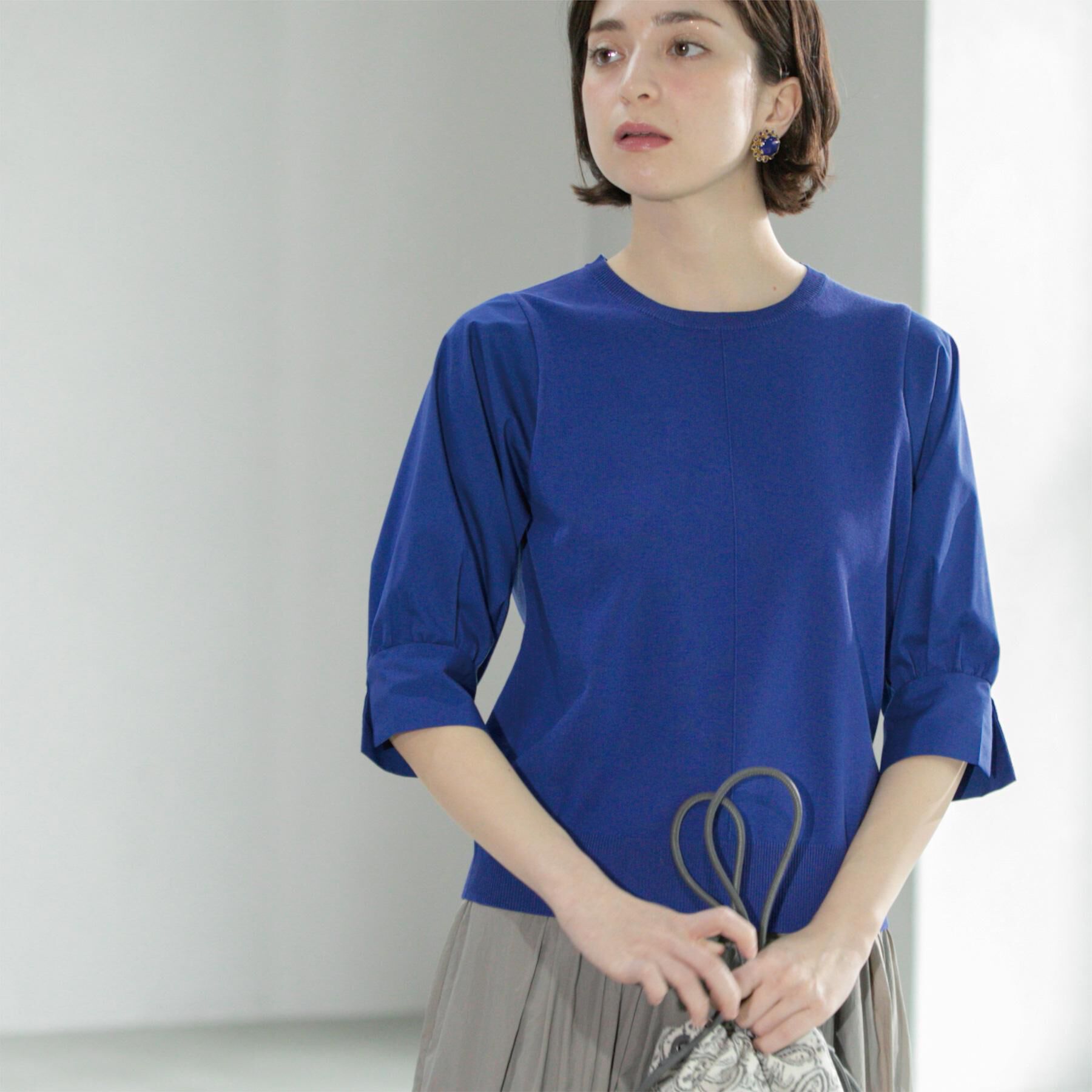 OPAQUE.CLIP「フハクスリーブドッキングニット【洗濯機洗い可】」|ニット・セーター|