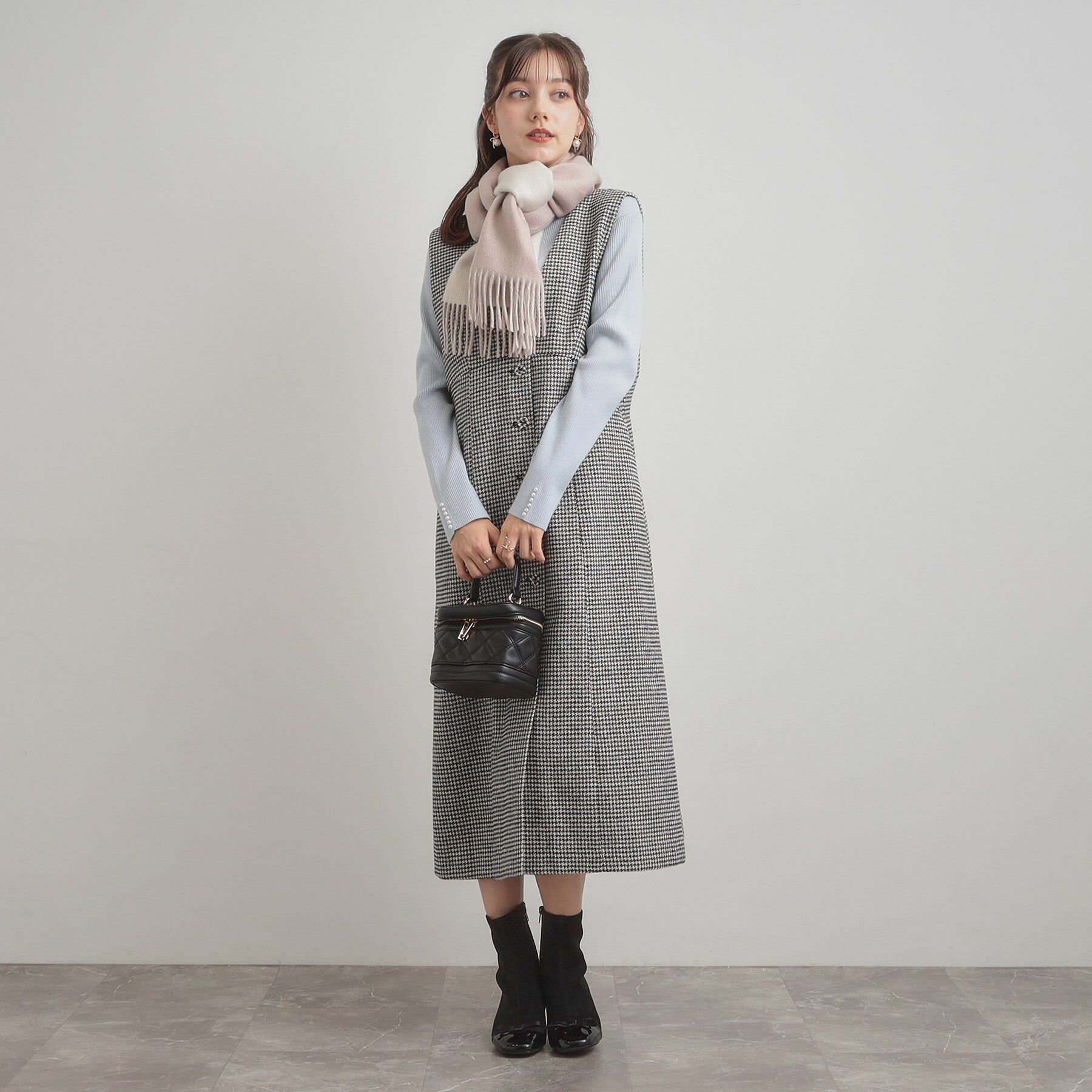 Couture broach「カシミヤブレンドリバーシブルマフラー」|ストール|