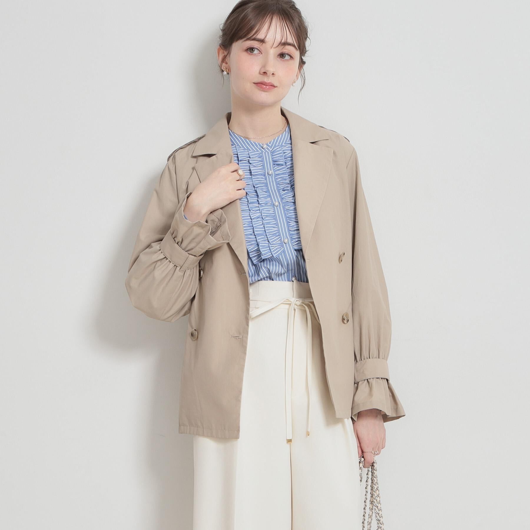 Couture broach「【撥水・洗える】ハーフ トレンチコート」|トレンチコート|