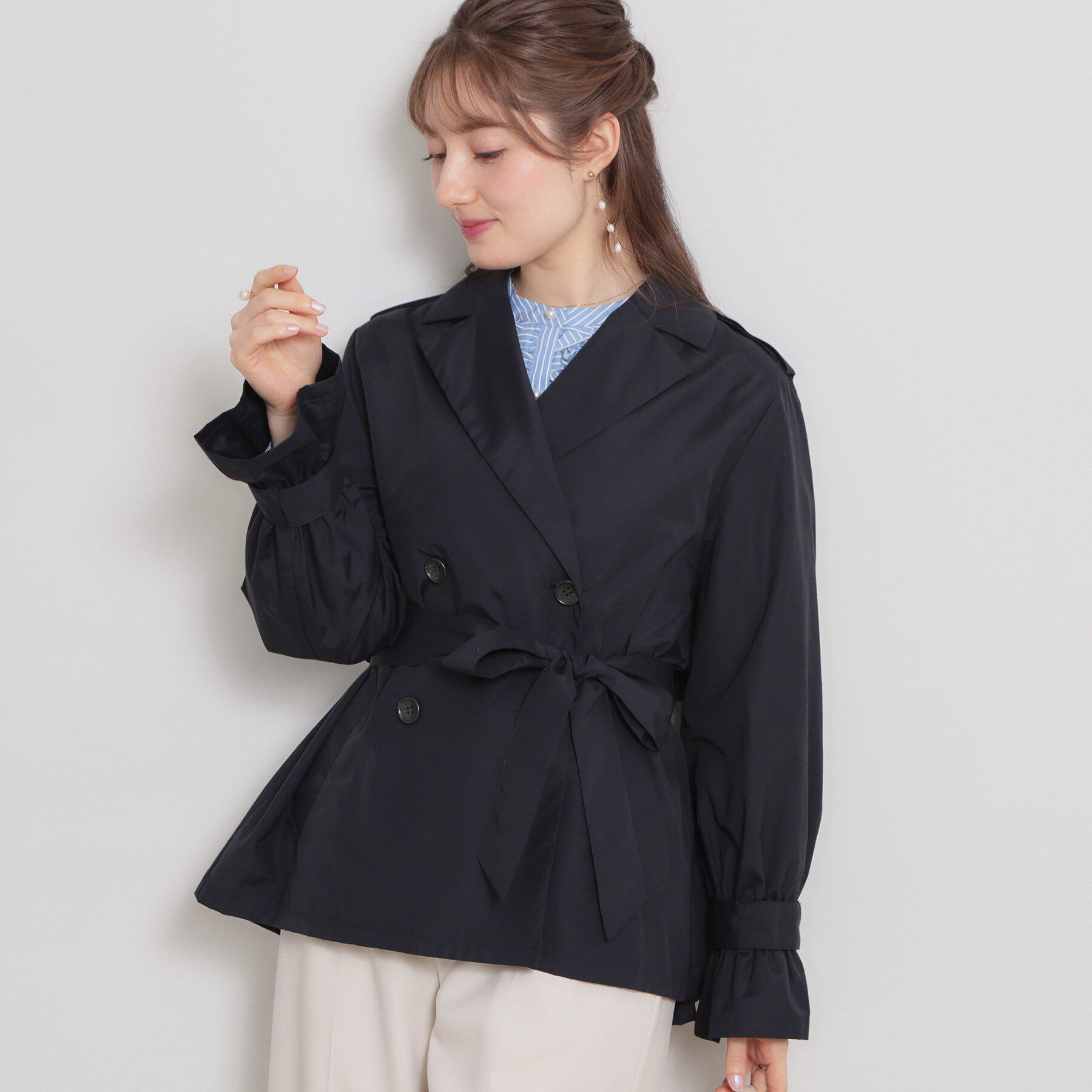 Couture broach「【撥水・洗える】ハーフ トレンチコート」|トレンチコート|