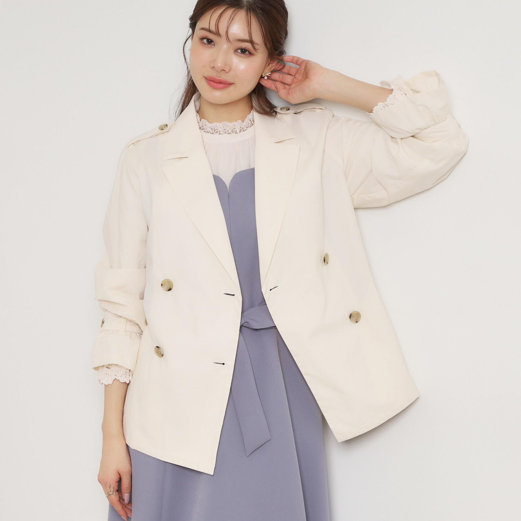 Couture broach「【撥水・洗える】ハーフ トレンチコート」|トレンチコート|