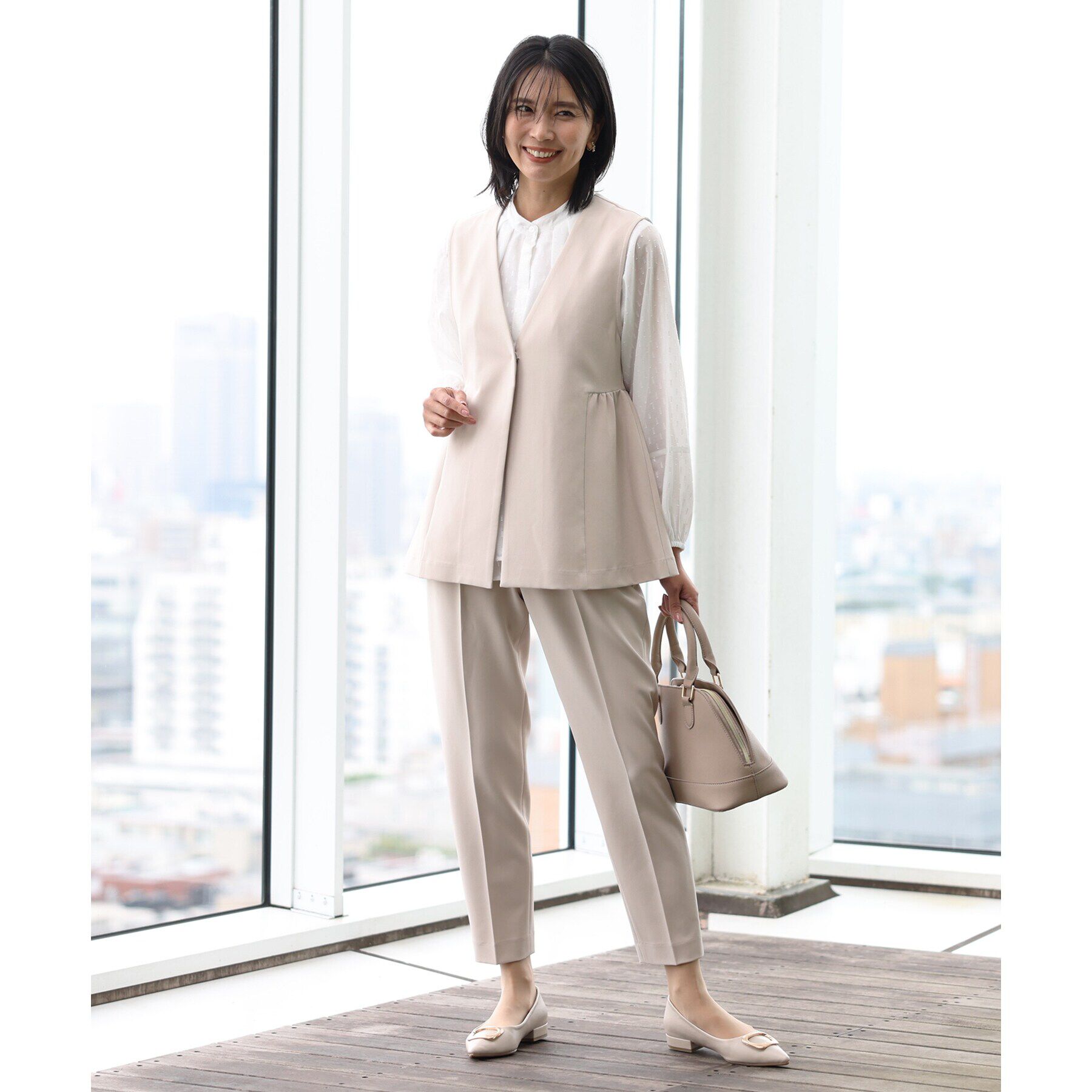 THE SHOP TK「【汚れ＆シワが付きにくい/セレモニー/通勤】ダブルクロスジレ/洗濯機OK」|ベスト・ジレ|