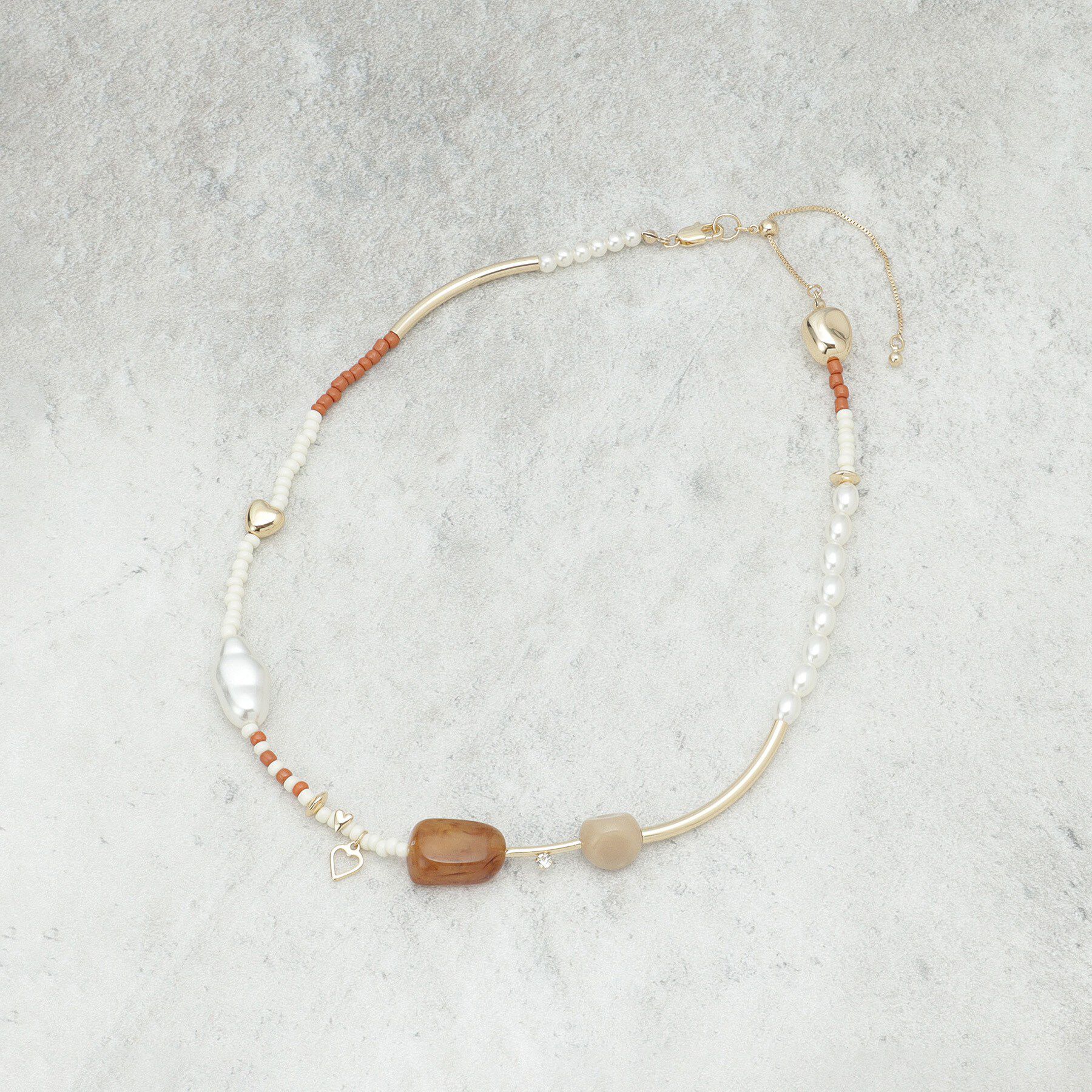 THE SHOP TK「カラフルストーンネックレス」|ネックレス|アイボリー(004)