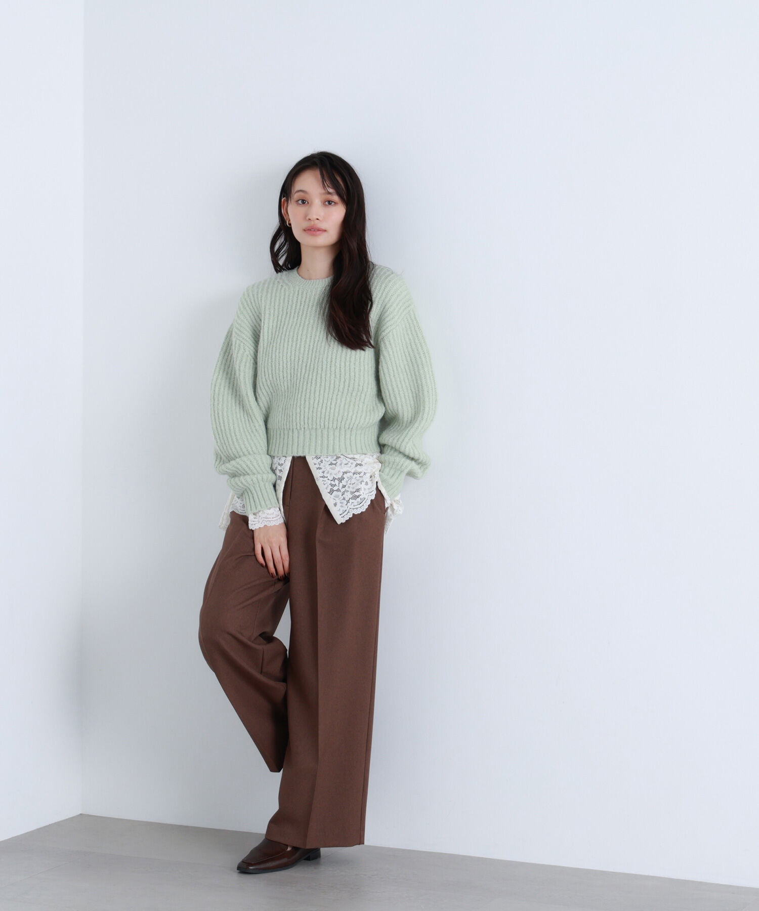  「クロップドアゼフォルムニット」|ニット・セーター|