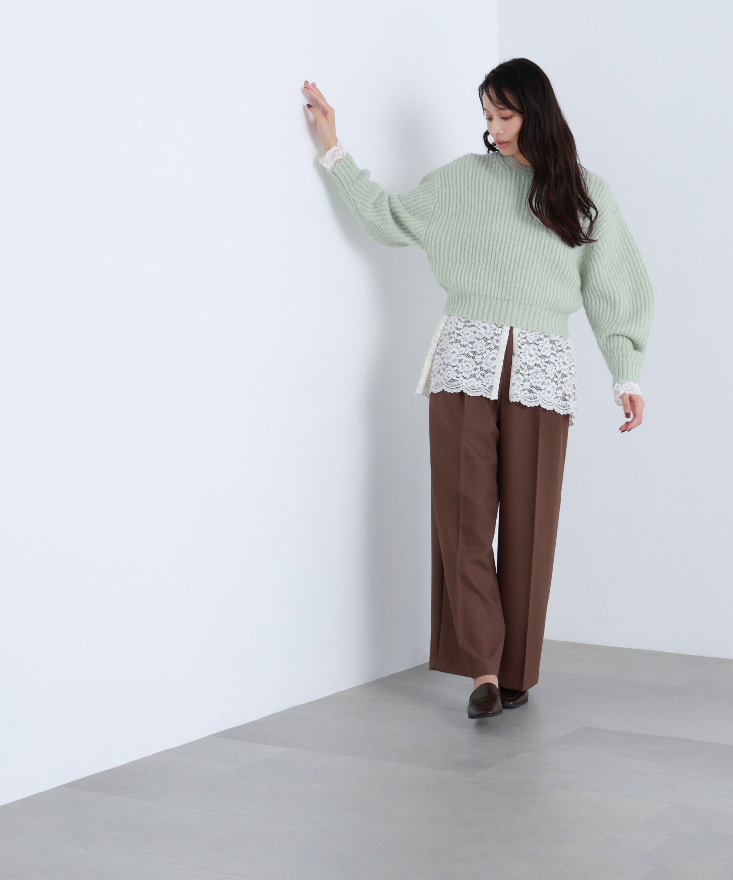  「クロップドアゼフォルムニット」|ニット・セーター|