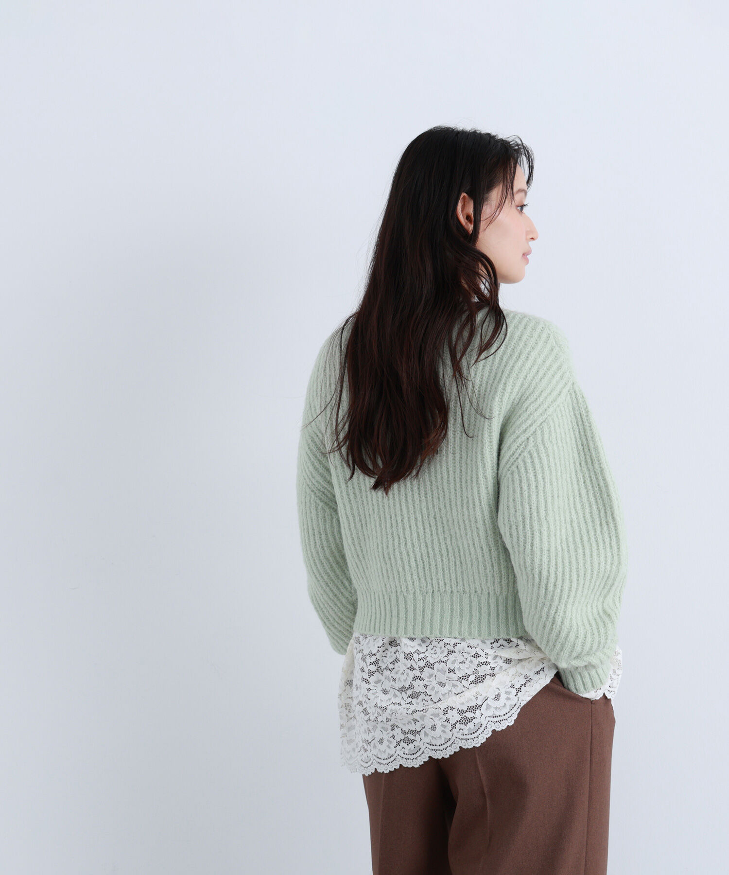  「クロップドアゼフォルムニット」|ニット・セーター|