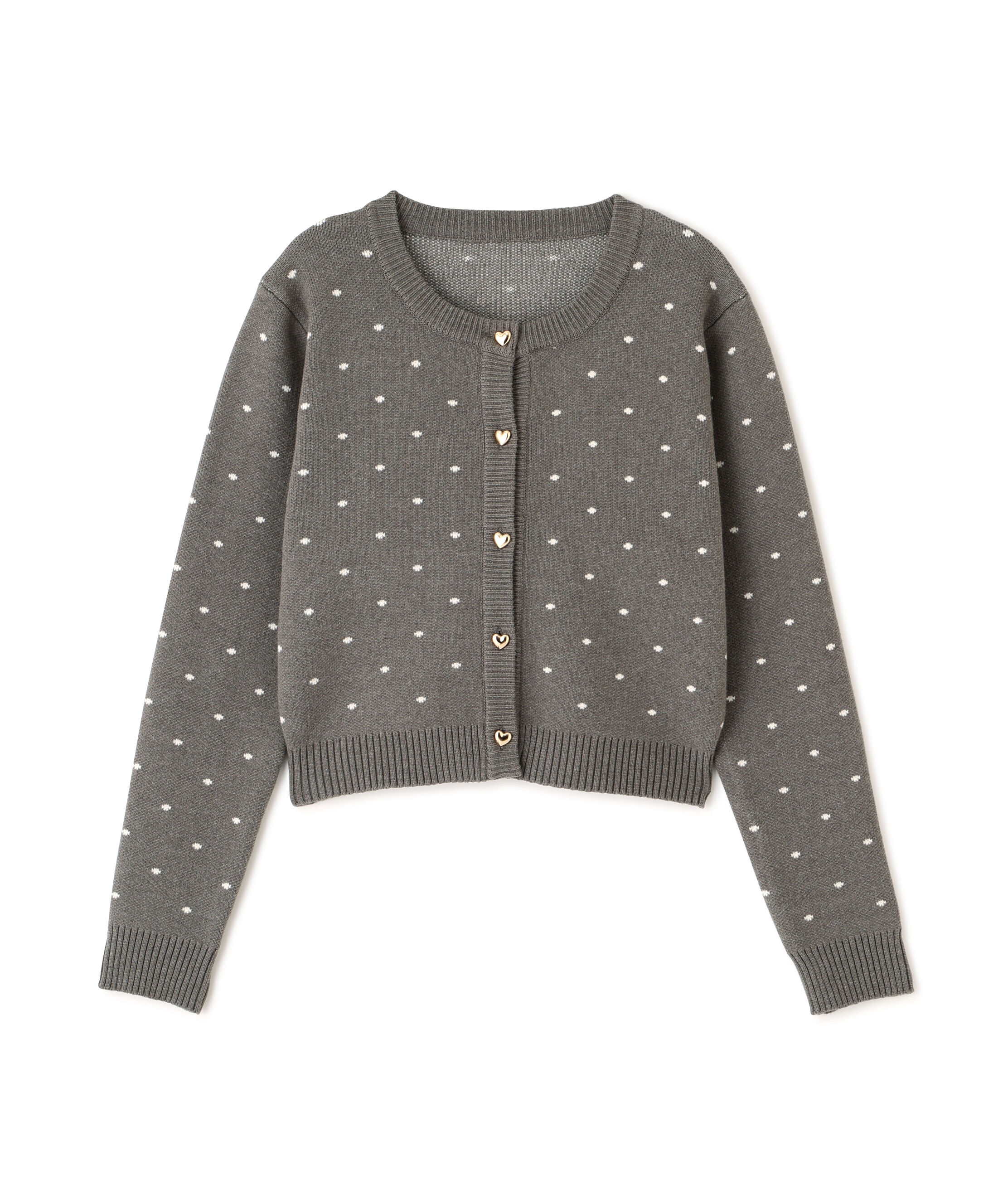  「ハートボタンドット柄カーディガン」|ニット・セーター|