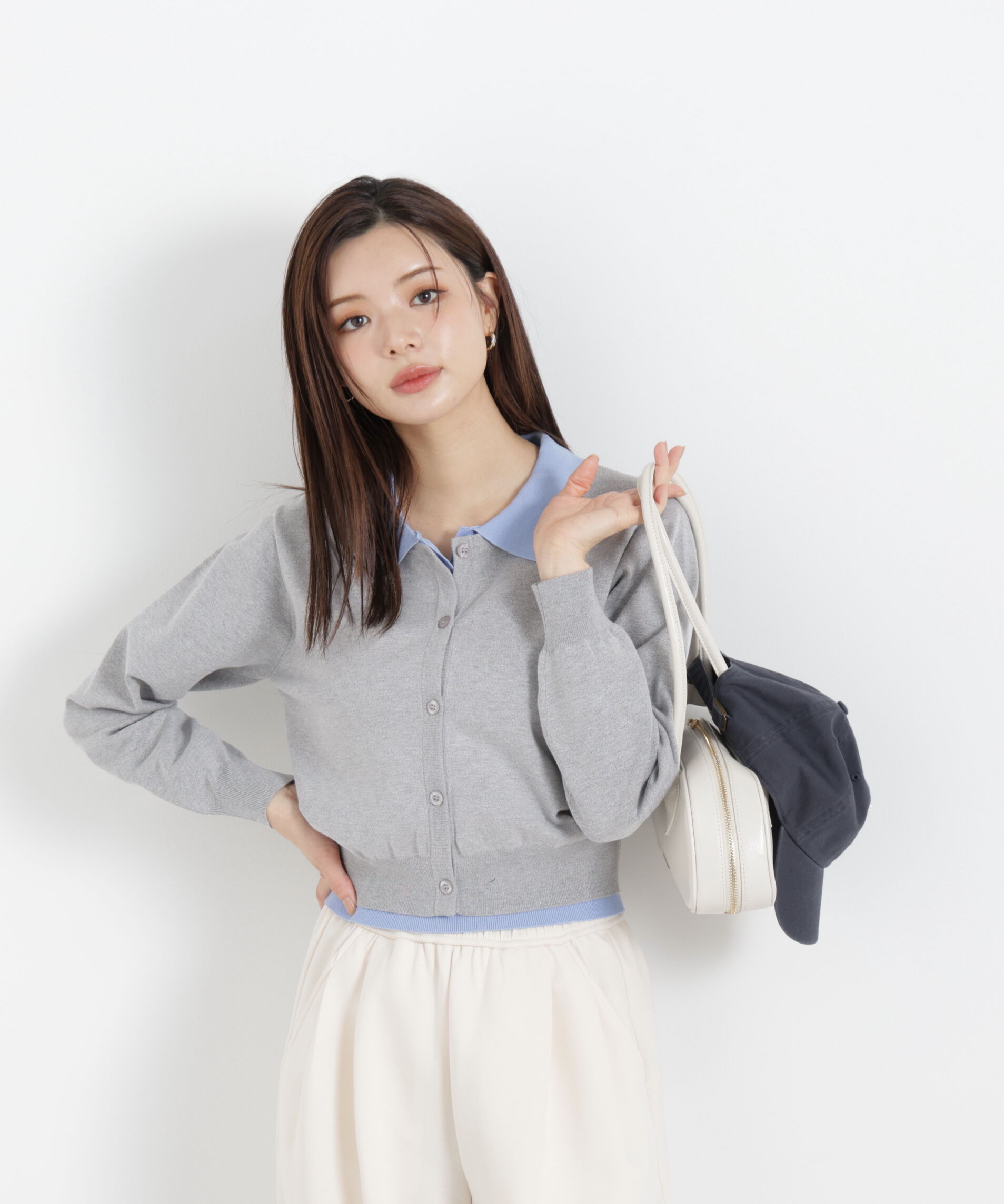 PROPORTION BODY DRESSING「〈a/mie〉レイヤード風カーディガン　26SS」|ニット・セーター|