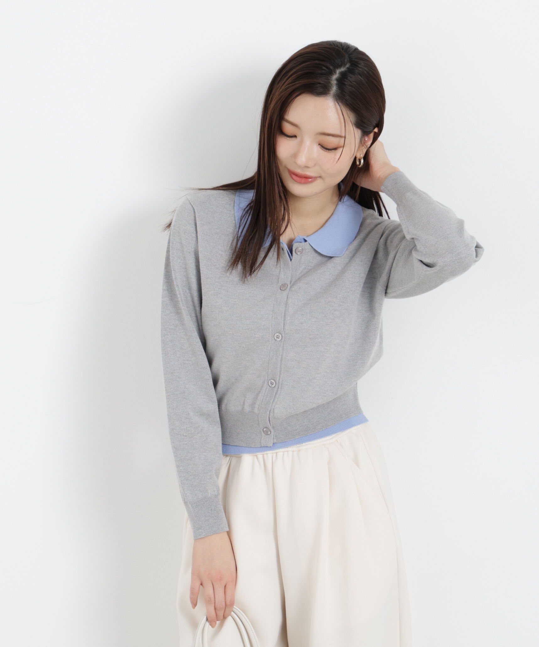 PROPORTION BODY DRESSING「〈a/mie〉レイヤード風カーディガン　26SS」|ニット・セーター|