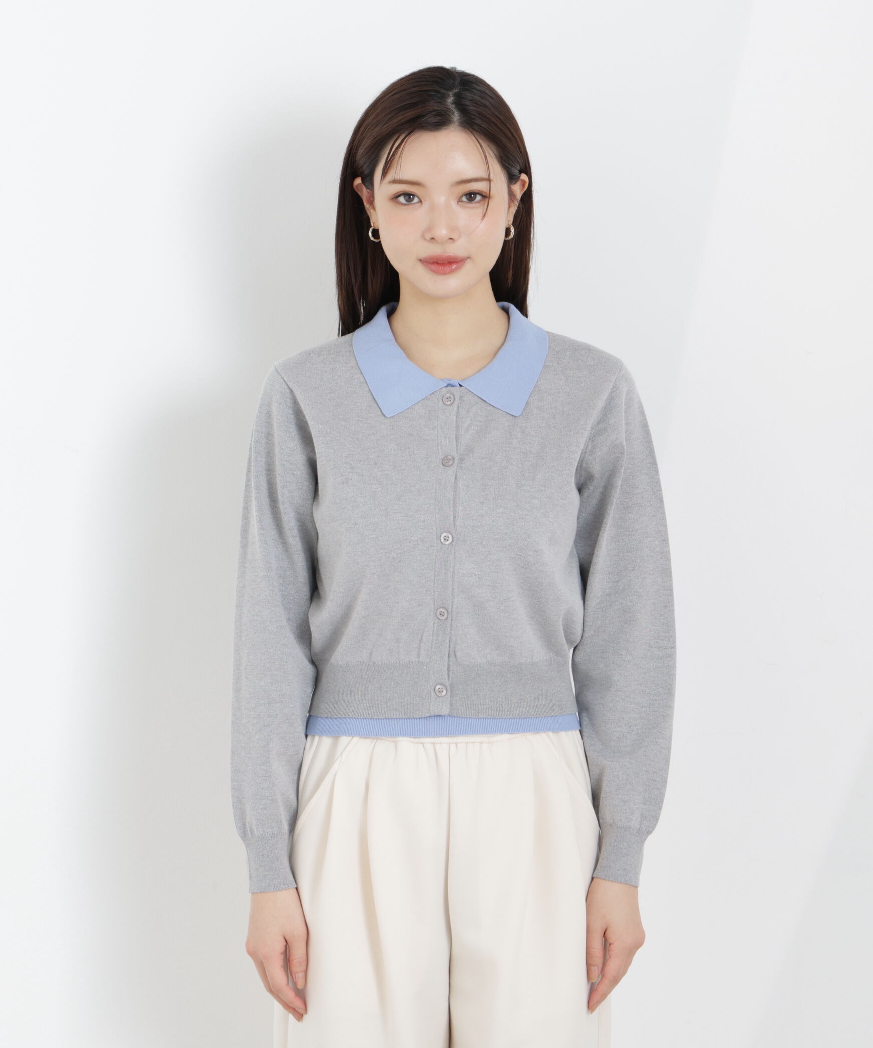 PROPORTION BODY DRESSING「〈a/mie〉レイヤード風カーディガン　26SS」|ニット・セーター|