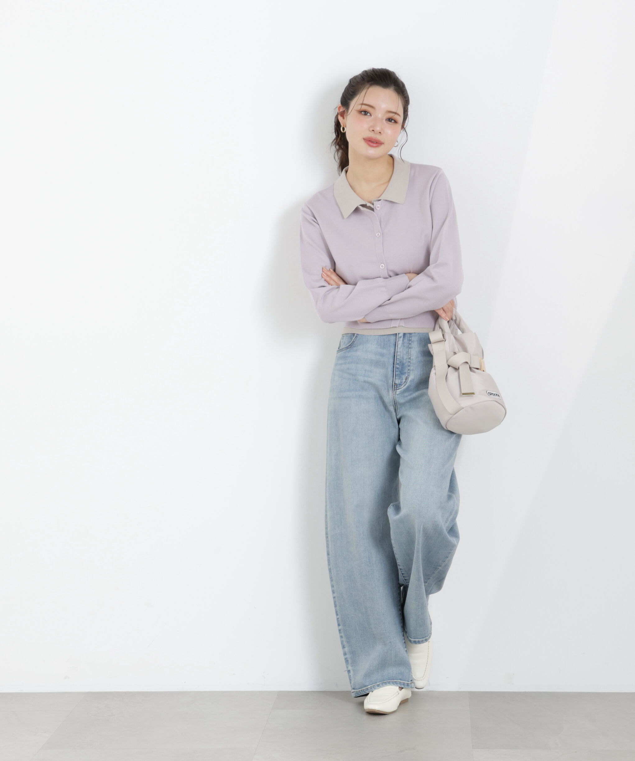 PROPORTION BODY DRESSING「〈a/mie〉レイヤード風カーディガン　26SS」|ニット・セーター|