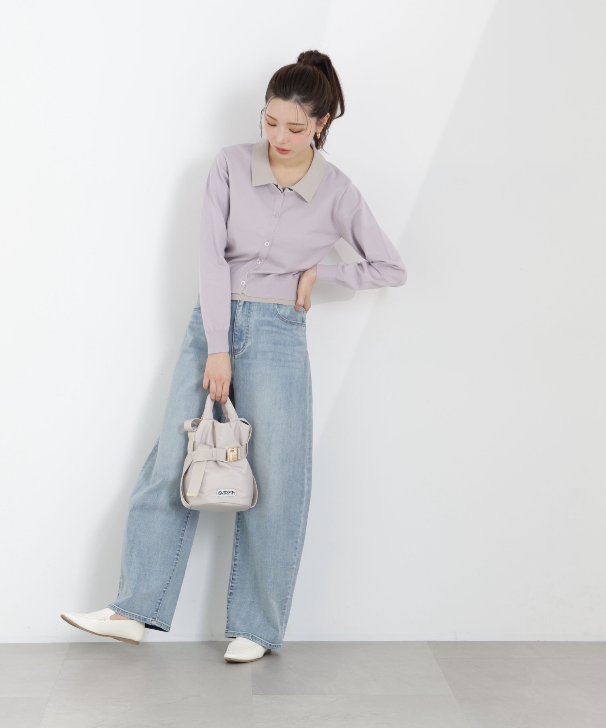 PROPORTION BODY DRESSING「〈a/mie〉レイヤード風カーディガン　26SS」|ニット・セーター|