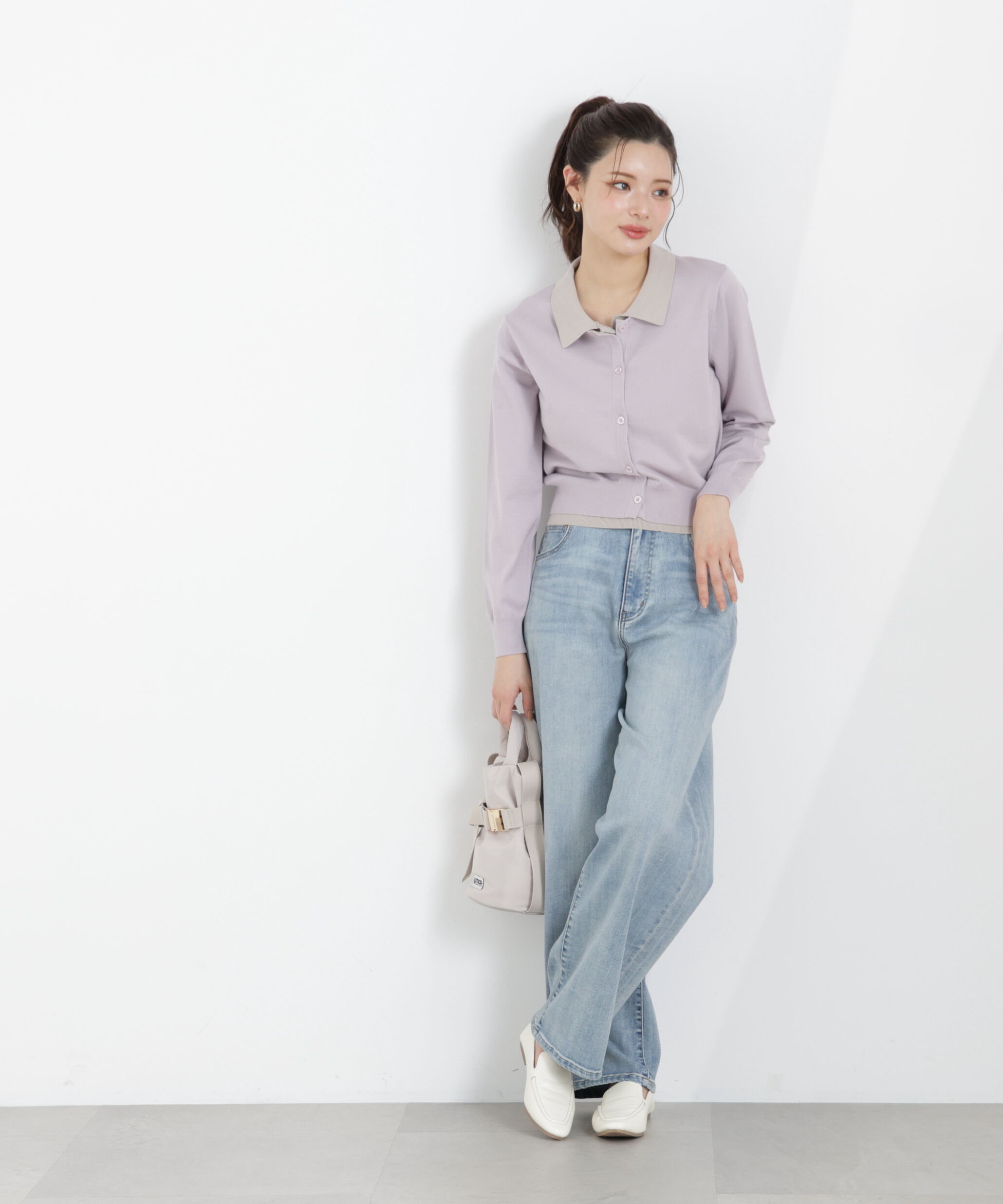 PROPORTION BODY DRESSING「〈a/mie〉レイヤード風カーディガン　26SS」|ニット・セーター|