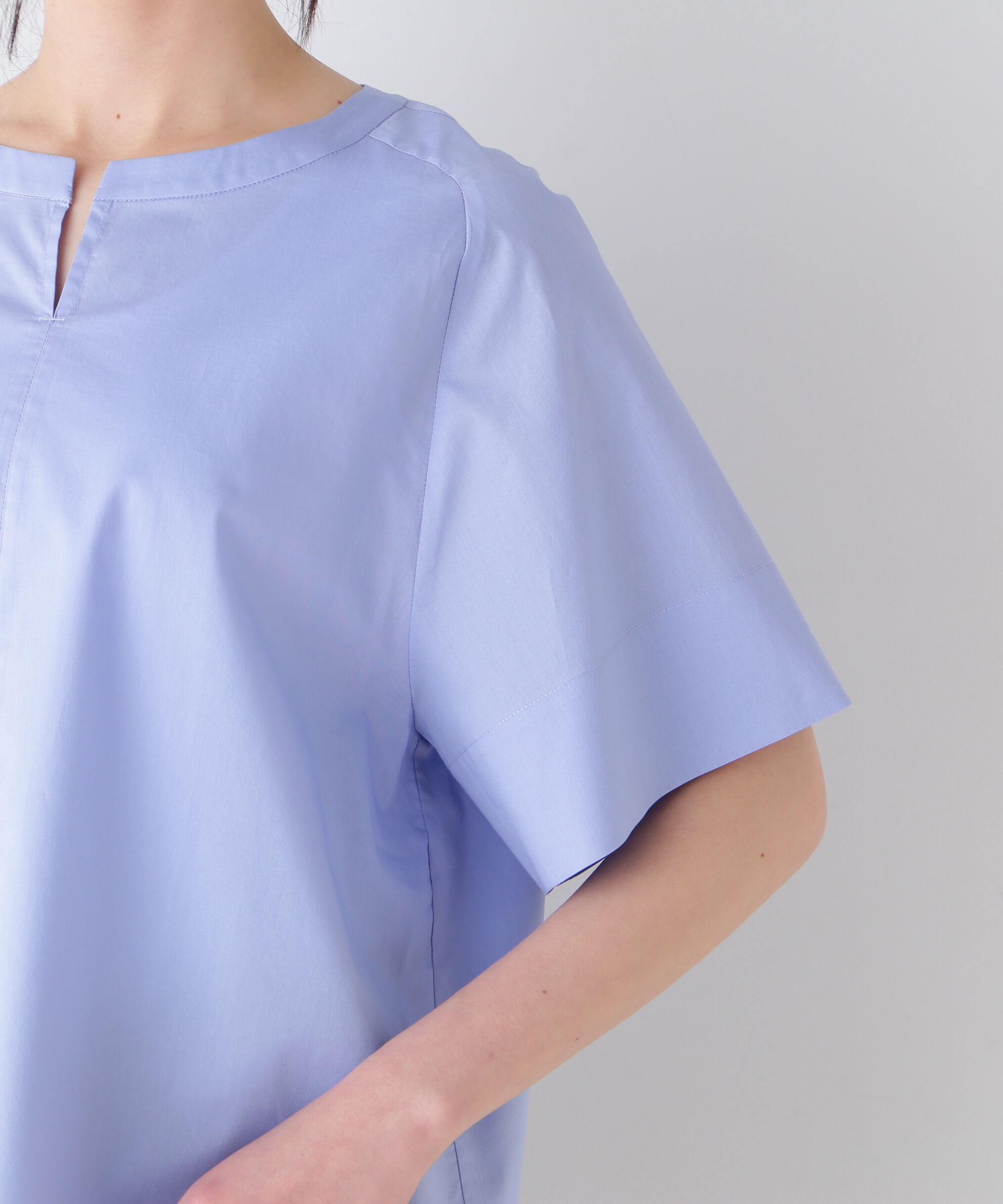  「◆ボックスシルエットキーネックブラウス」|シャツ・ブラウス|