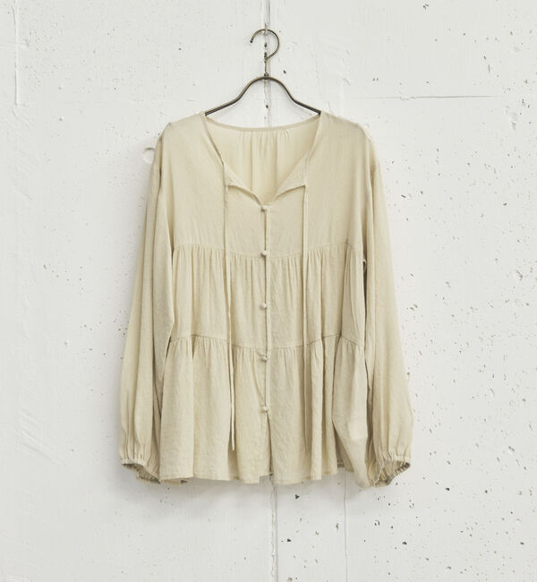 Doux archives「ティアードギャザーチュニック」|シャツ・ブラウス|BEIGE