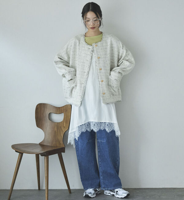 Doux archives「ドルマンツイードノーカラージャケット」|ノーカラージャケット|