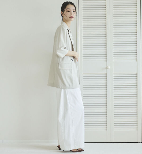 Doux archives「リネン混半袖テーラードジャケット」|テーラードジャケット|