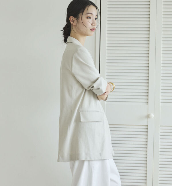 Doux archives「リネン混半袖テーラードジャケット」|テーラードジャケット|