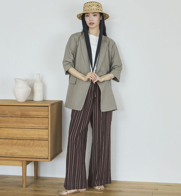 Doux archives「リネン混半袖テーラードジャケット」|テーラードジャケット|