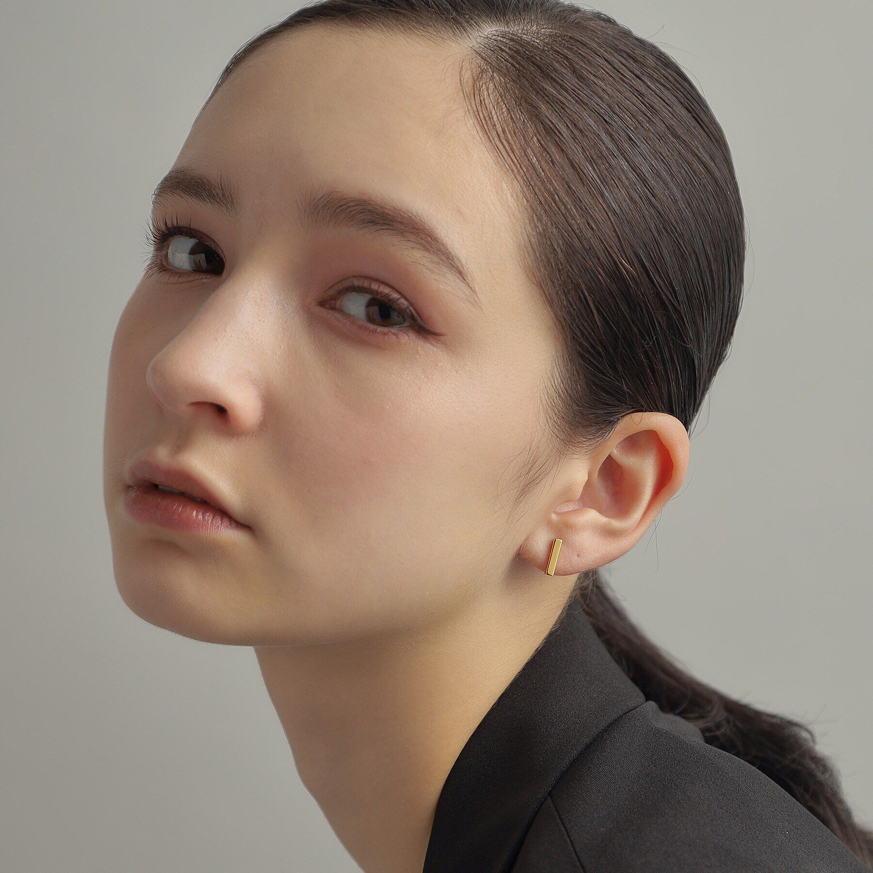 COCOSHNIK ONKITSCH「シルバー レクタングル スタッドピアス GP」|ピアス|