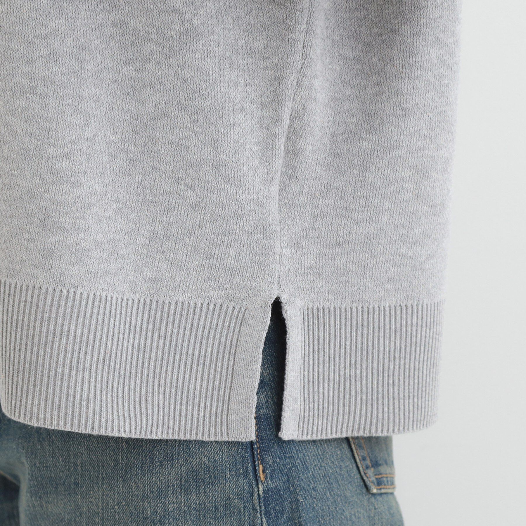 SHOO･LA･RUE「【洗濯機可/S-LL/インしなくても着られる】配色が上品 レイヤード風スウェットライクニット」|ニット・セーター|