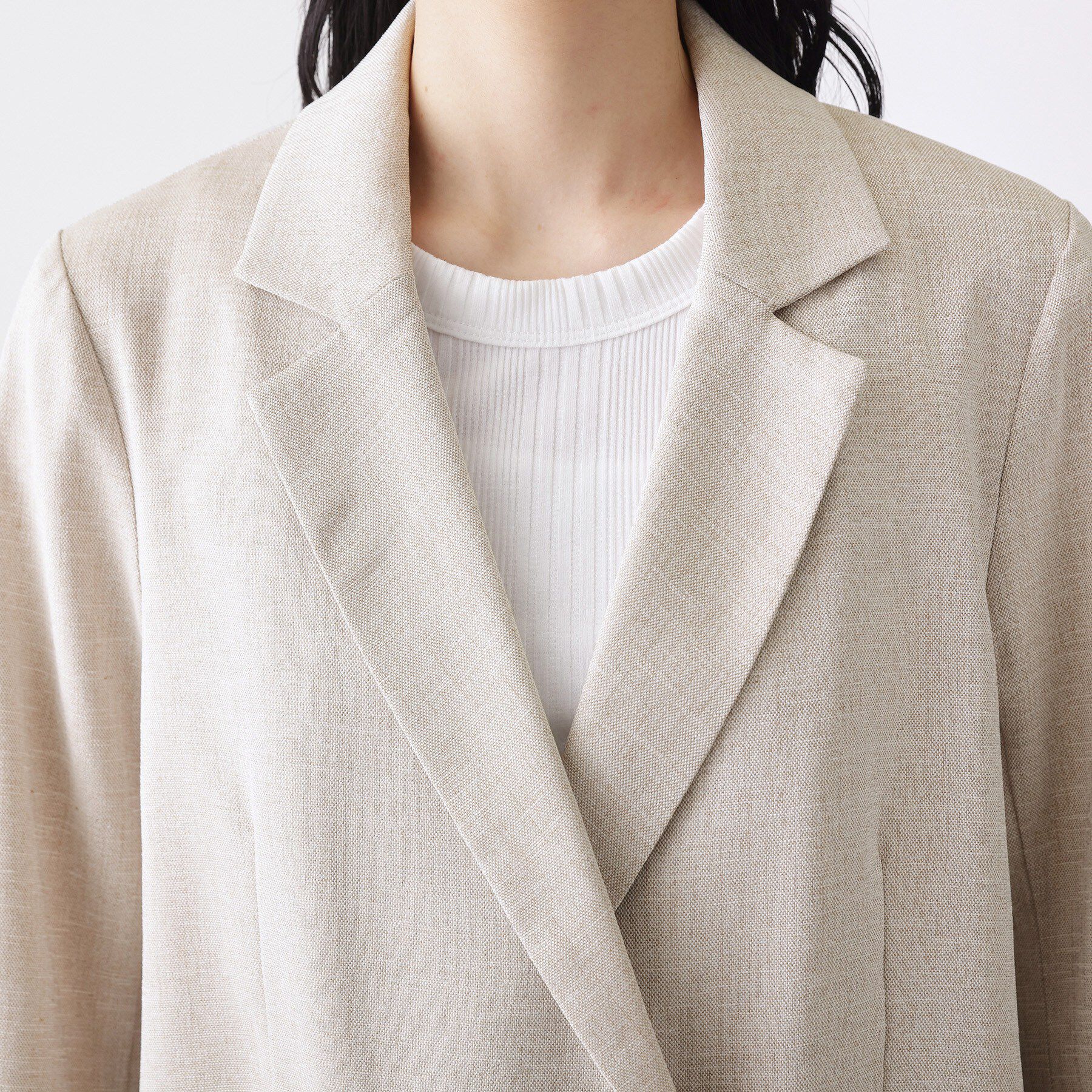 Dessin「【セットアップ可/洗える】リネンライクダブルジャケット」|テーラードジャケット|