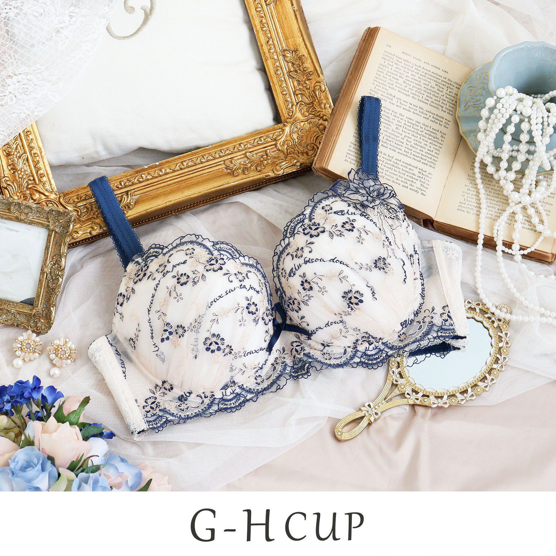 Risa Magli「アルベルタ ブラジャー (G-H) ＜N Make Type＞」|インナー|ネイビー(094)