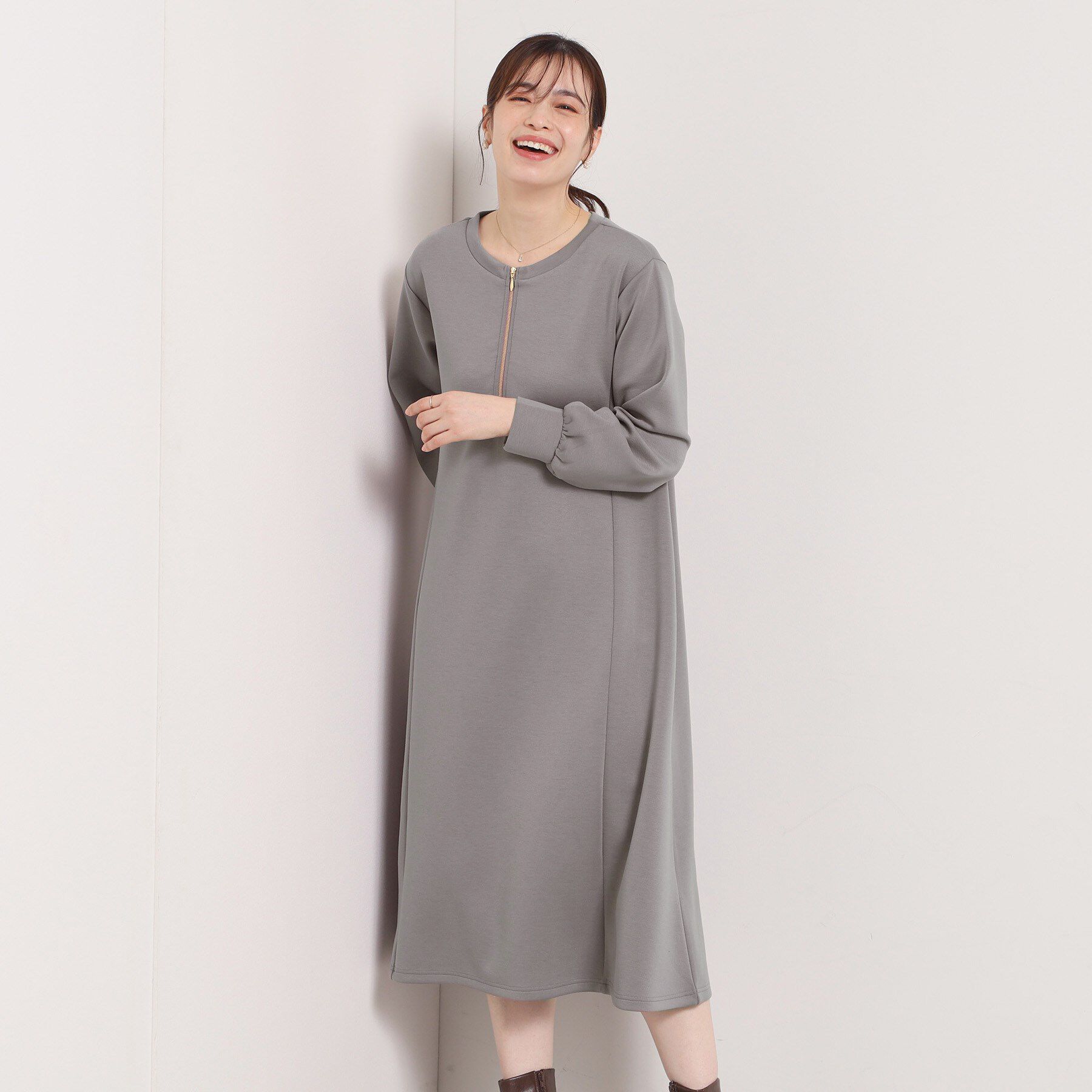 ITS&rsquo;DEMO「【洗濯機OK】フロントジップワンピース」|ワンピース|