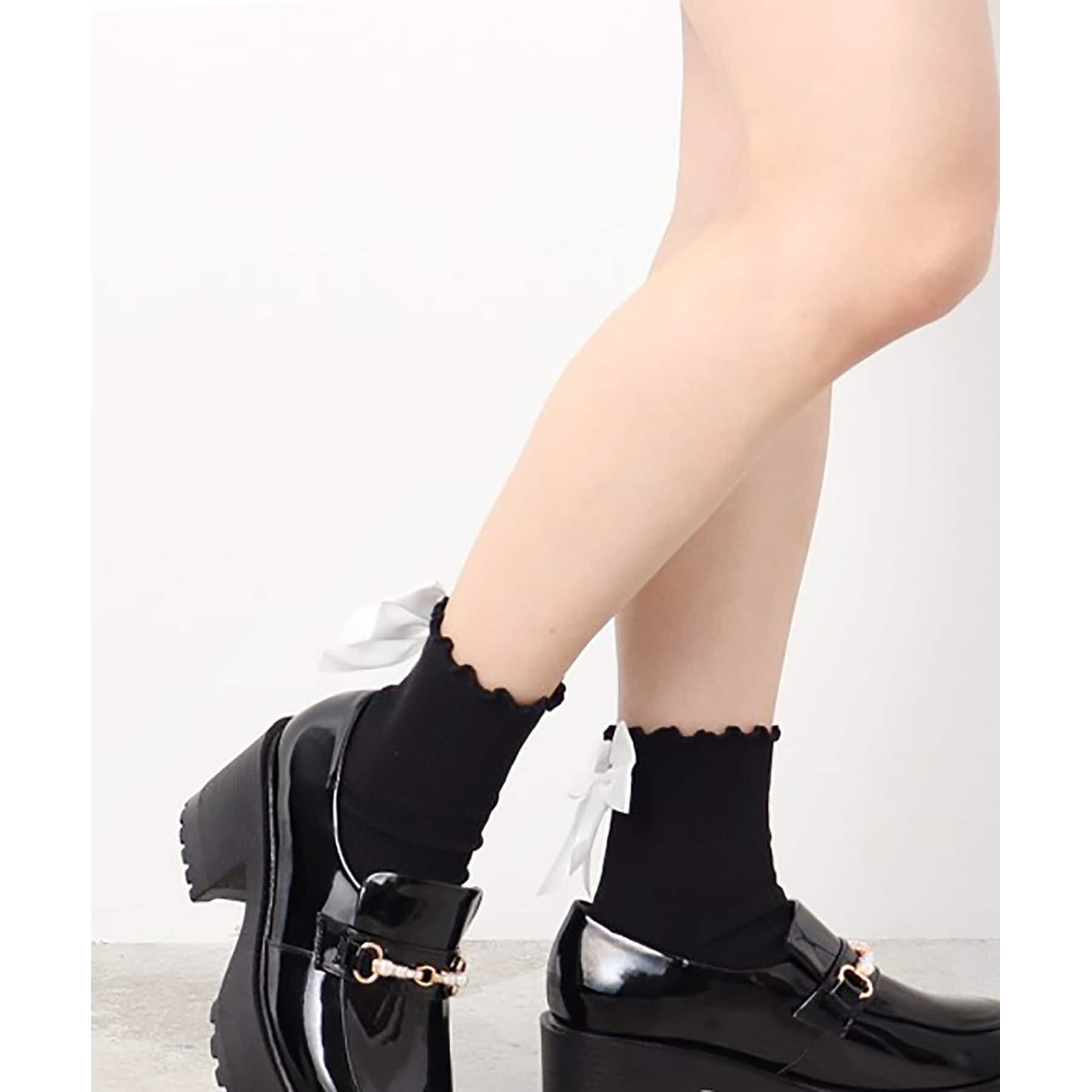 Doll Kiss「９色展開◆BIGリボン付きクルーソックス　靴下」|ソックス|