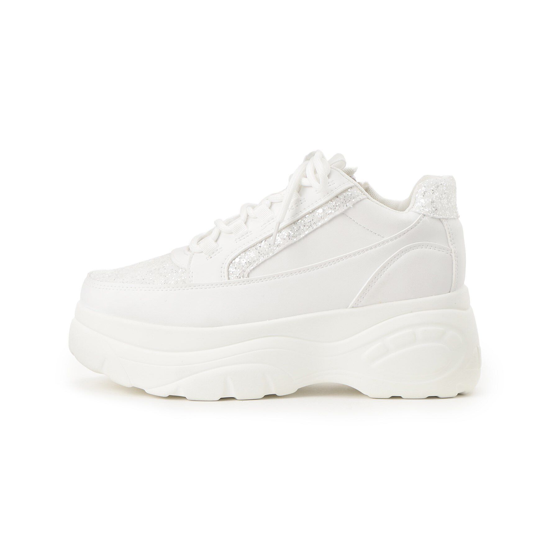 csT&P「ファスナー付グリッター厚底スニーカー」|スニーカー|