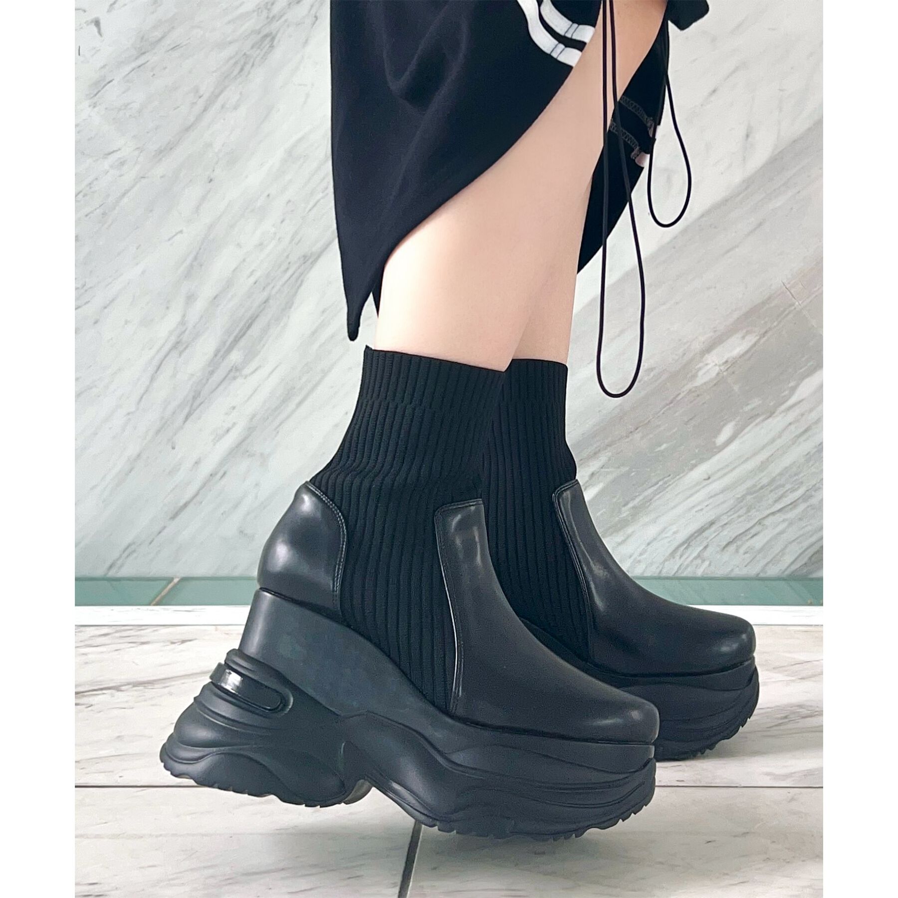 ESPERANZA「スニーカーソールニットショートブーツ」|ショートブーツ|