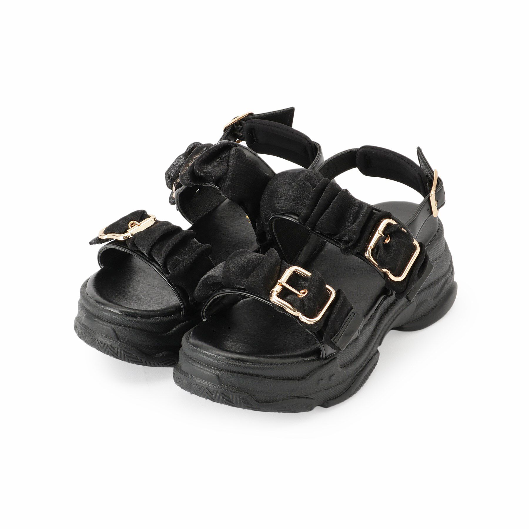 csT&P「ギャザーダブルベルトサンダル」|サンダル|