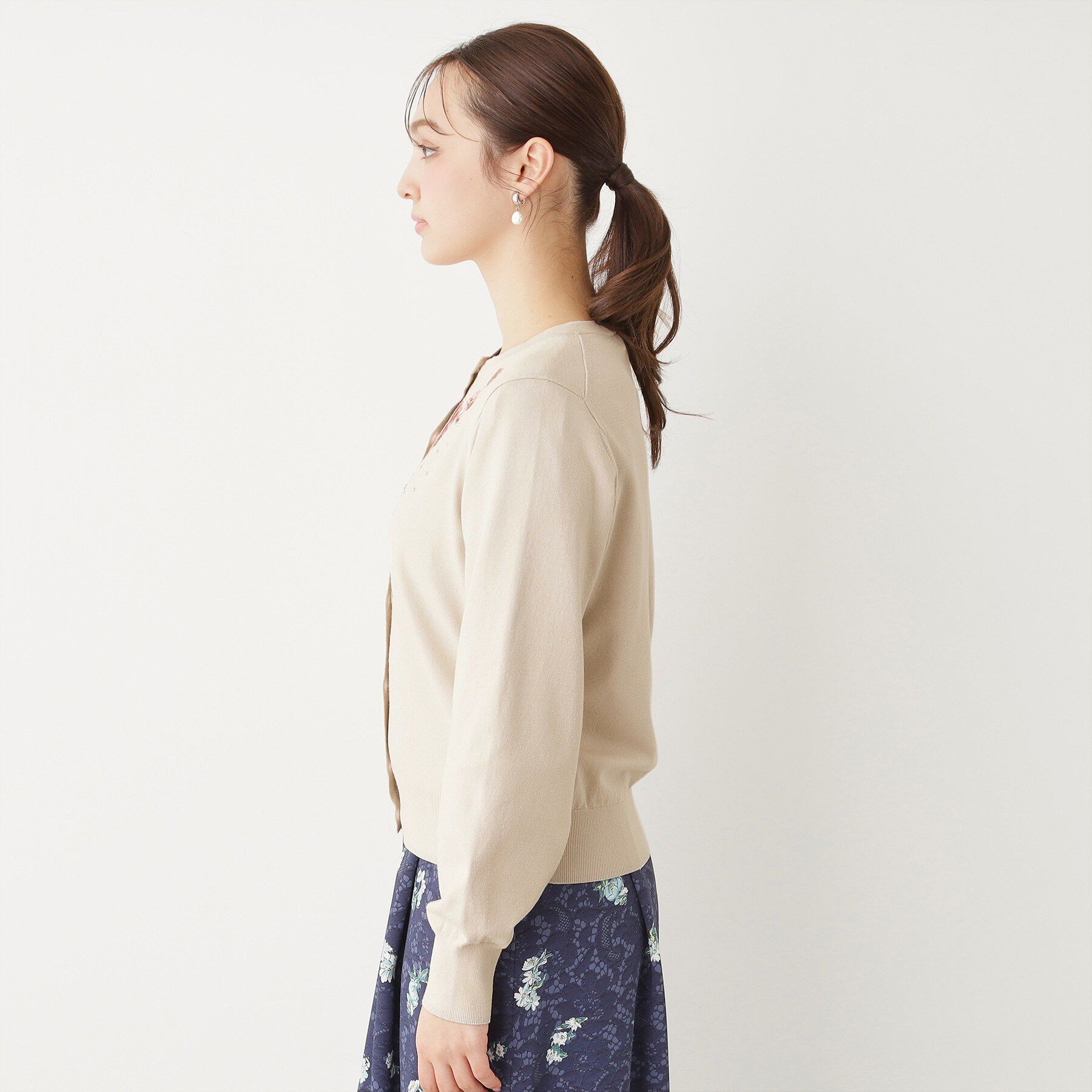 SunaUna「【SS～Lサイズ展開／フラワー刺繍】クラフトカーディガン」|カーディガン|