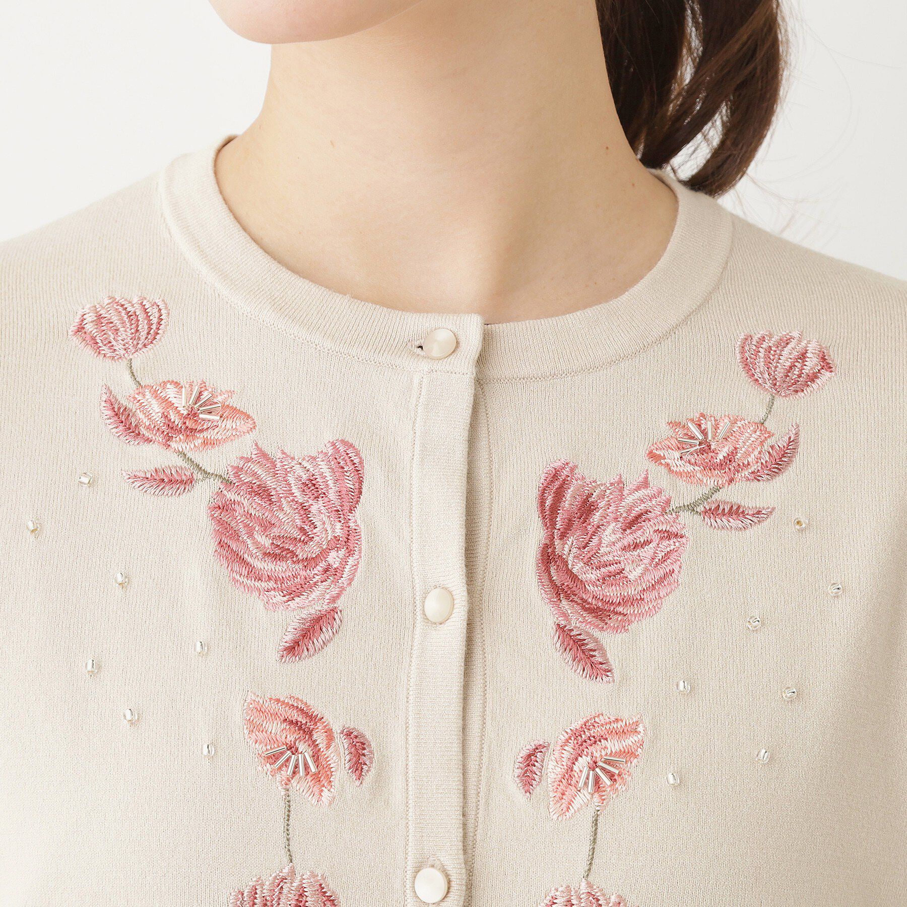 SunaUna「【SS～Lサイズ展開／フラワー刺繍】クラフトカーディガン」|カーディガン|