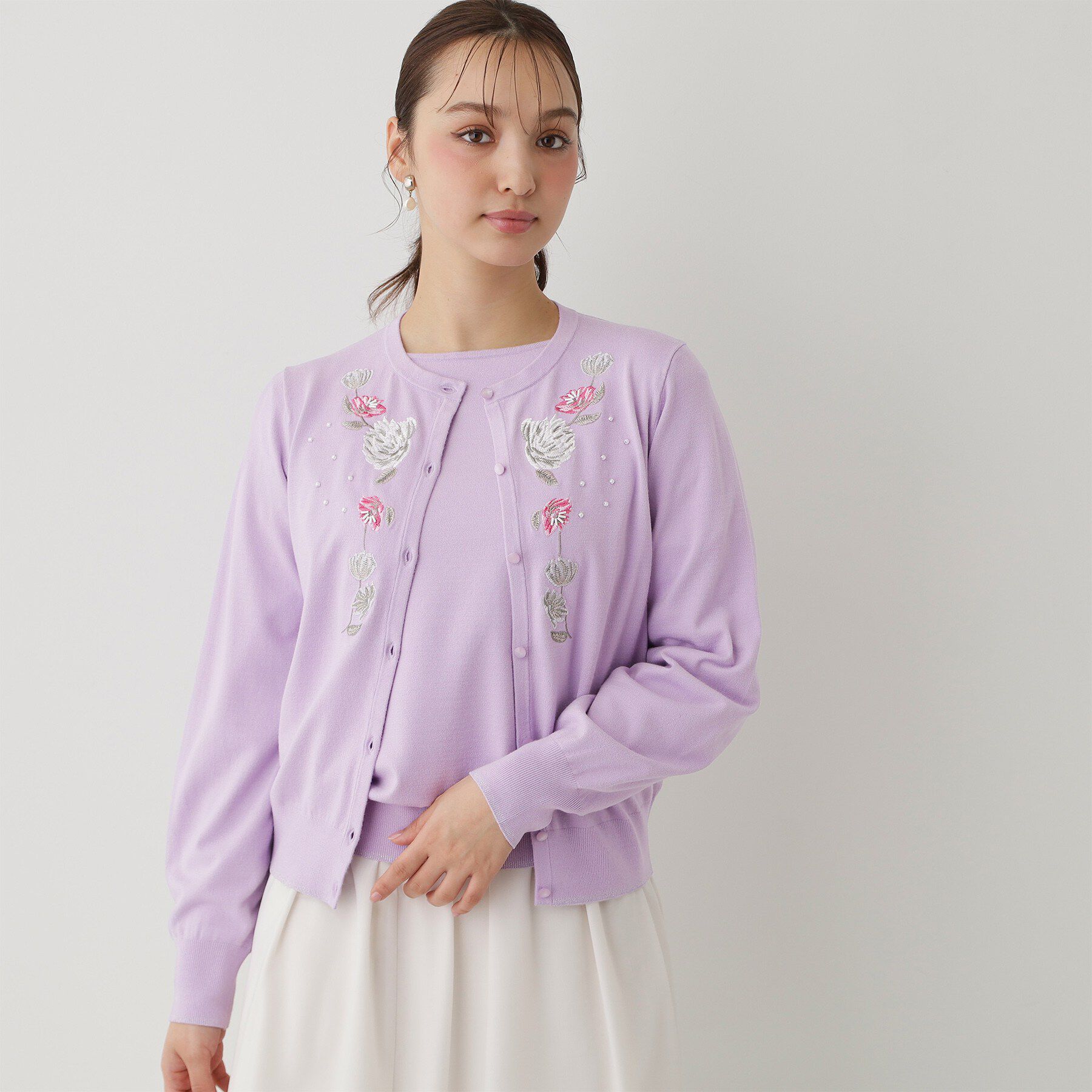 SunaUna「【SS～Lサイズ展開／フラワー刺繍】クラフトカーディガン」|カーディガン|