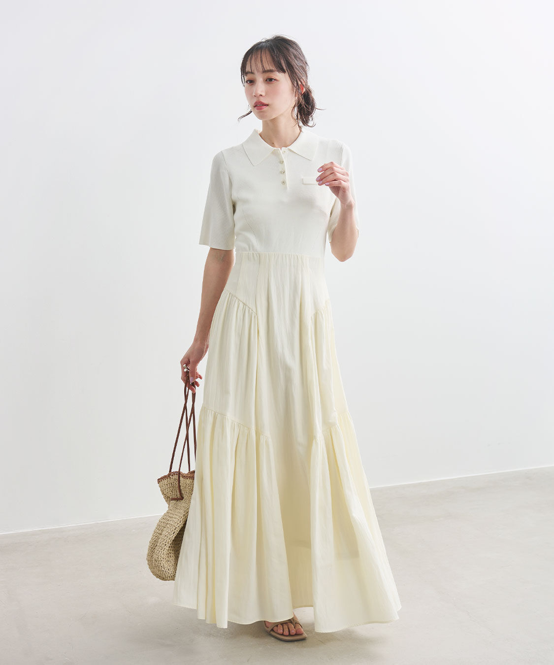 COCO DEAL「ポロニットドッキングワンピース」|ワンピース|