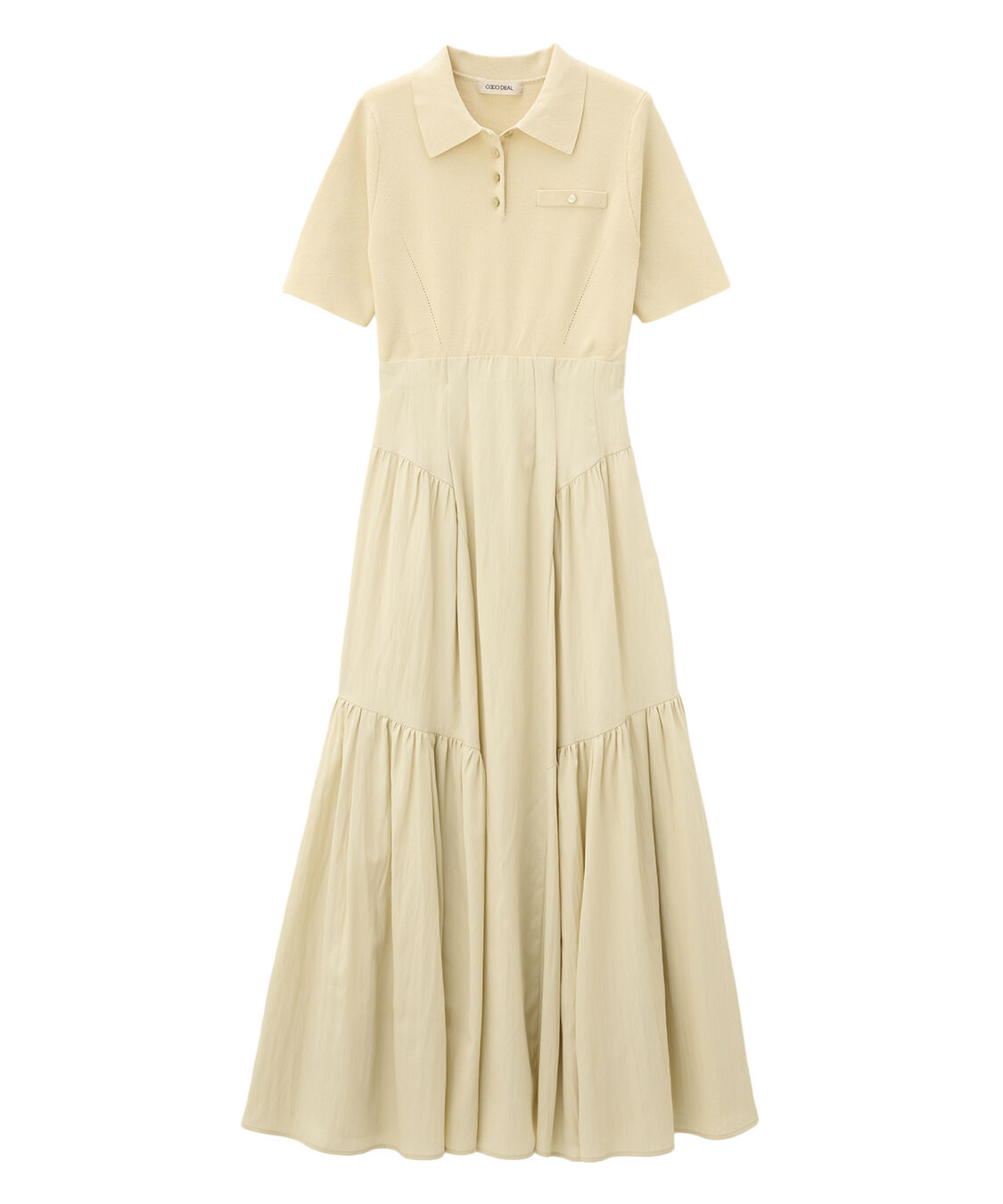 COCO DEAL「ポロニットドッキングワンピース」|ワンピース|イエロー